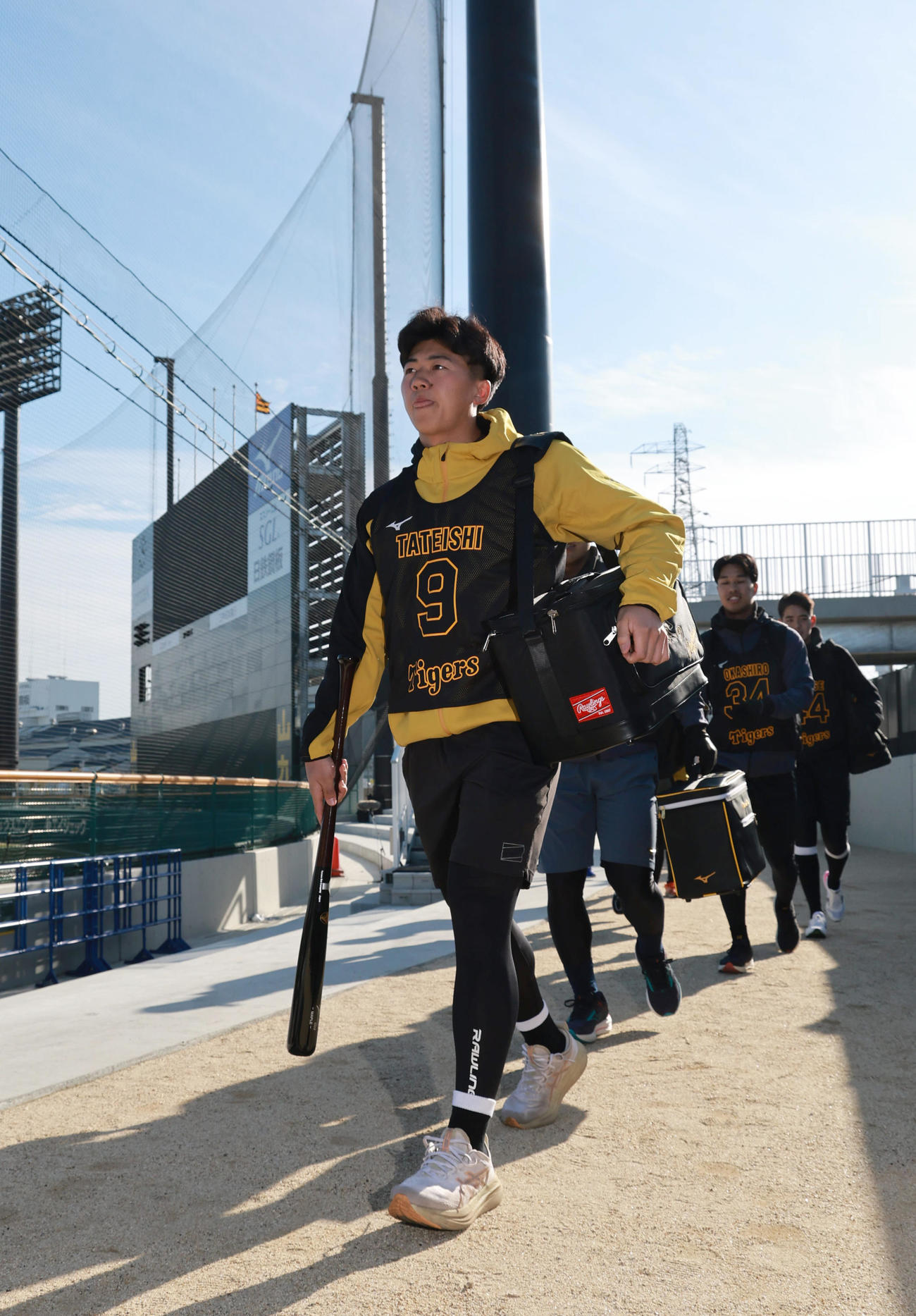 SGLスタジアム尼崎に入る立石（撮影・上田博志）