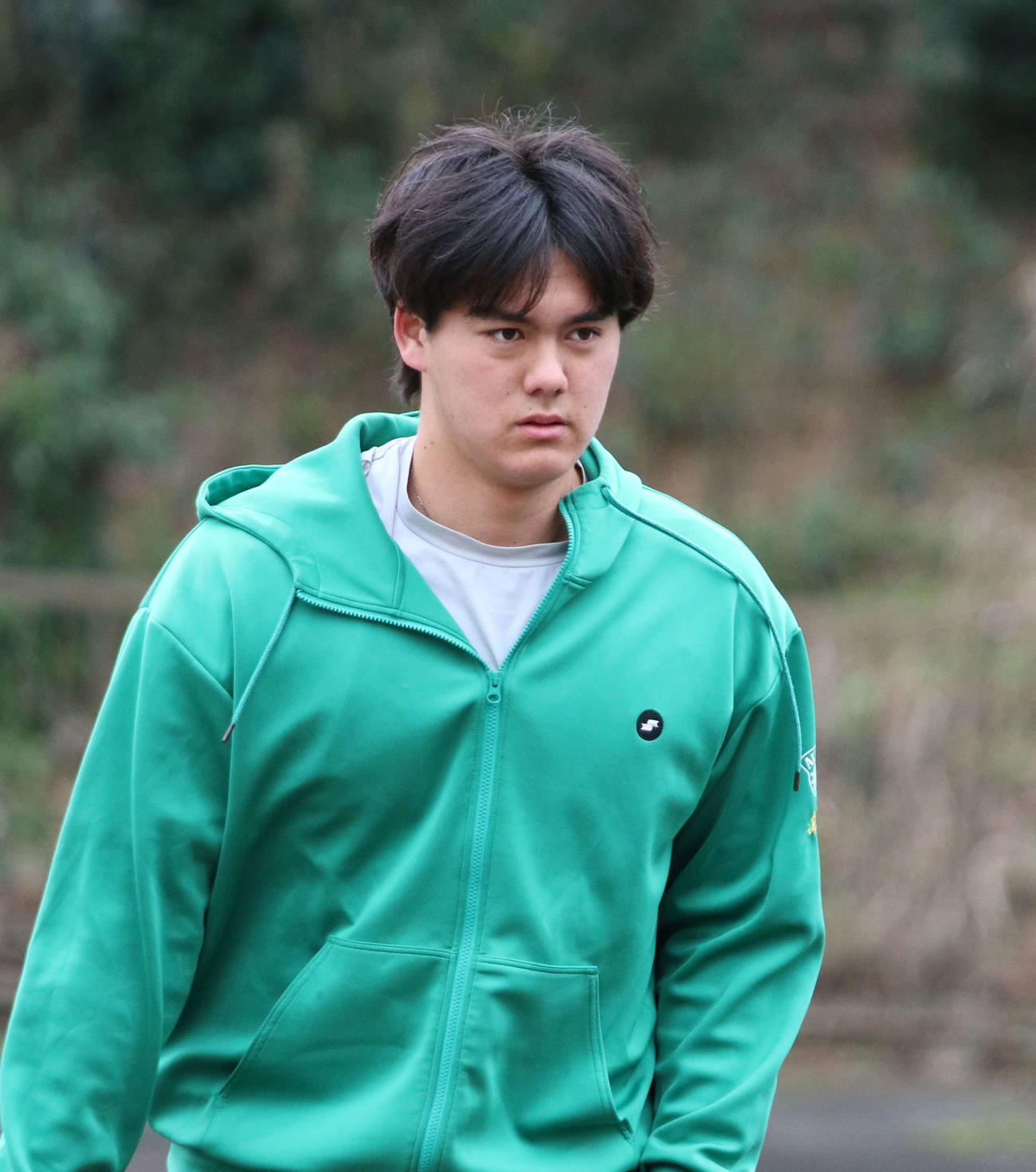 千葉・鎌ケ谷の2軍施設で自主トレを行った日本ハム藤田琉（撮影・木下大輔）