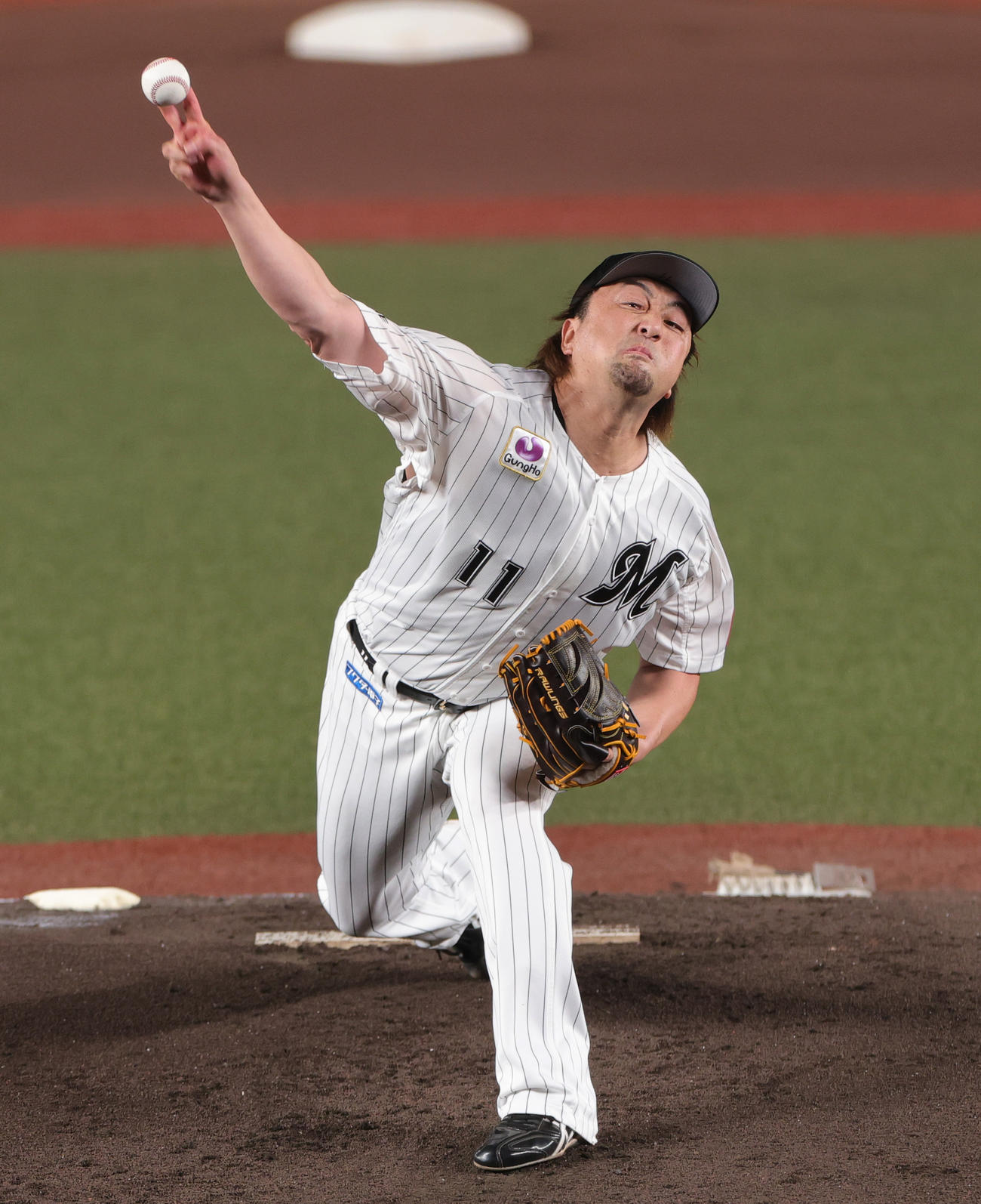 25年9月30日、ロッテ対楽天　力投するロッテ沢村