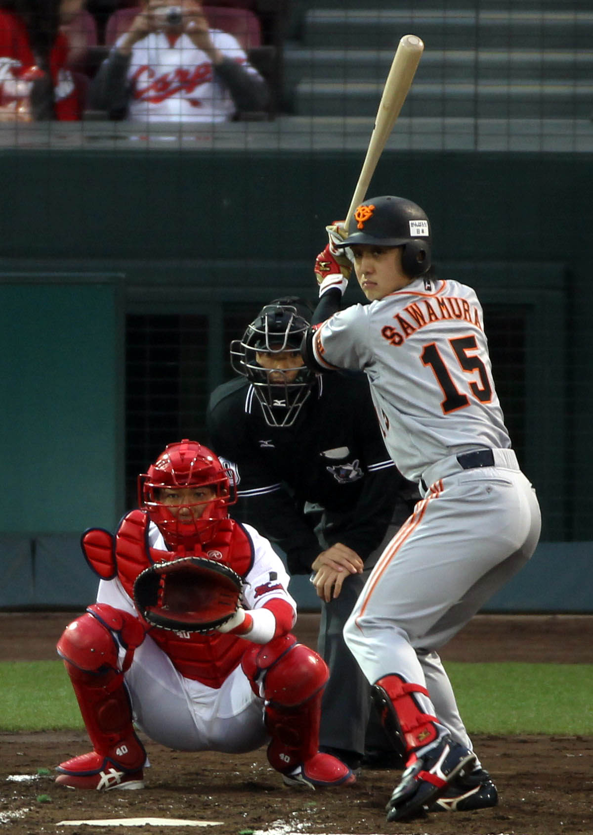 巨人沢村拓一の打撃フォーム（2011年4月撮影）