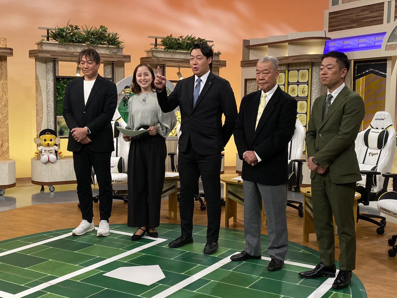 熱血タイガース党に出演した阪神大山（球団提供）