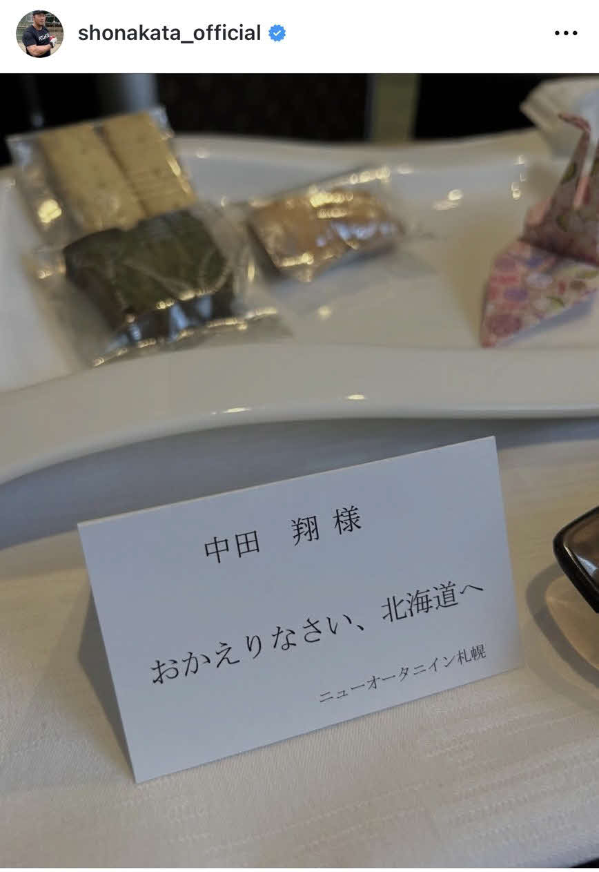中田翔氏のインスタグラムから