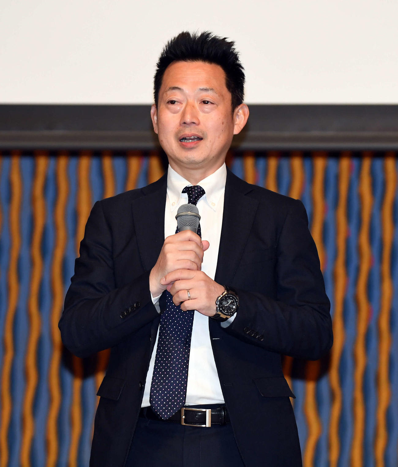 冒頭にあいさつするくふうハヤテ池田社長