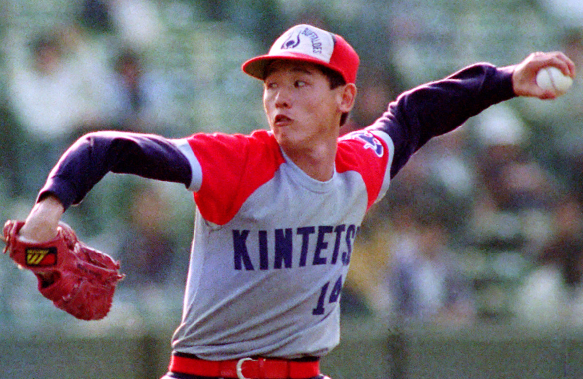 近鉄ルーキー時代の阿波野秀幸（1987年撮影）