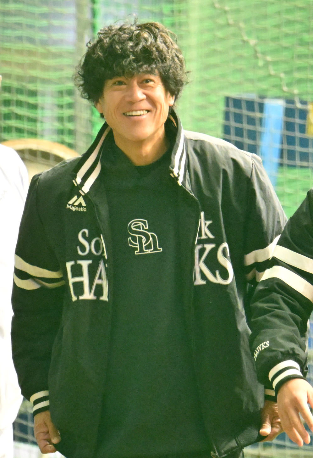 タマホームスタジアム筑後を訪れた城島CBO（撮影・林敢治）