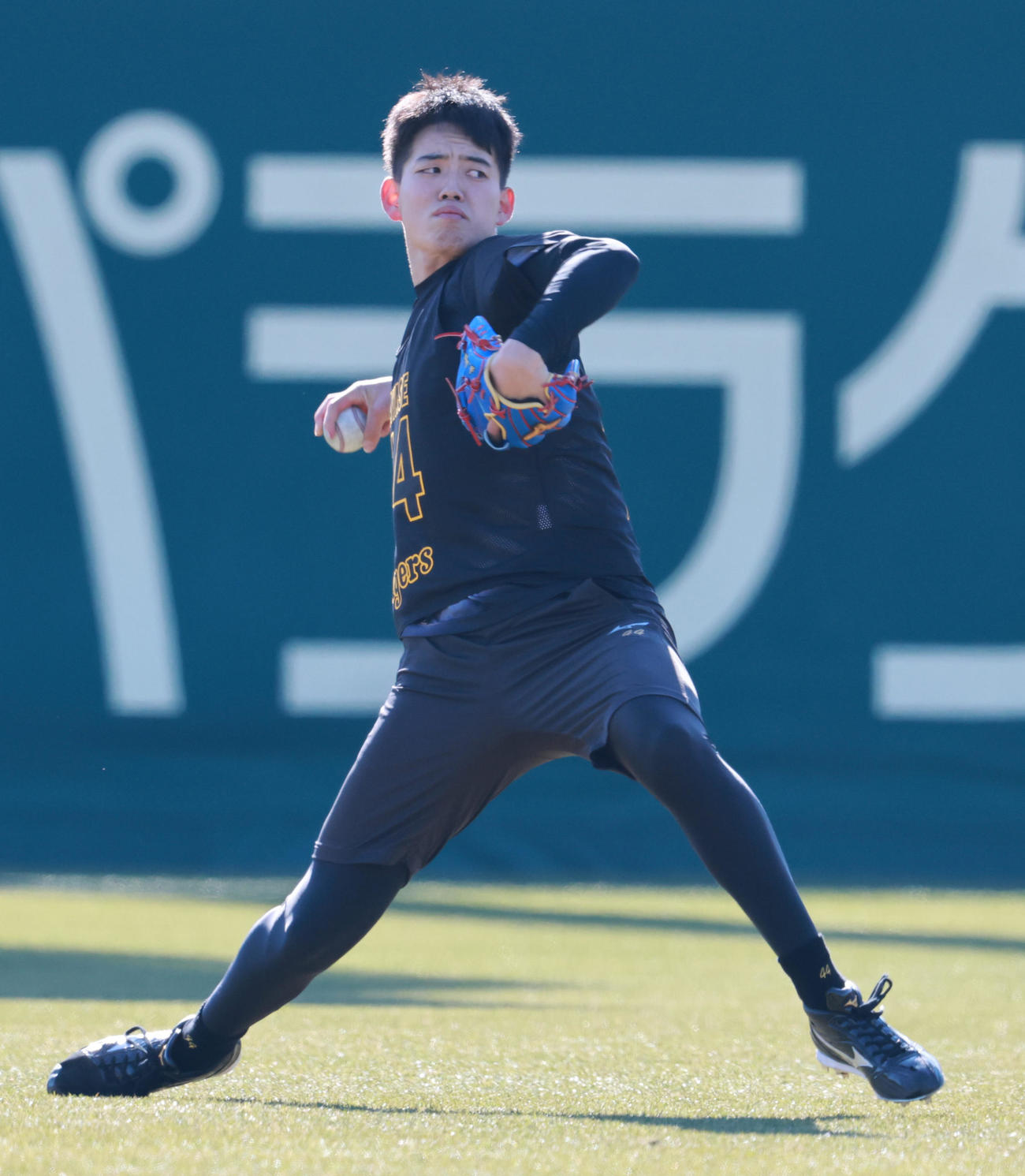 キャッチボールをする阪神早瀬（撮影・上田博志）