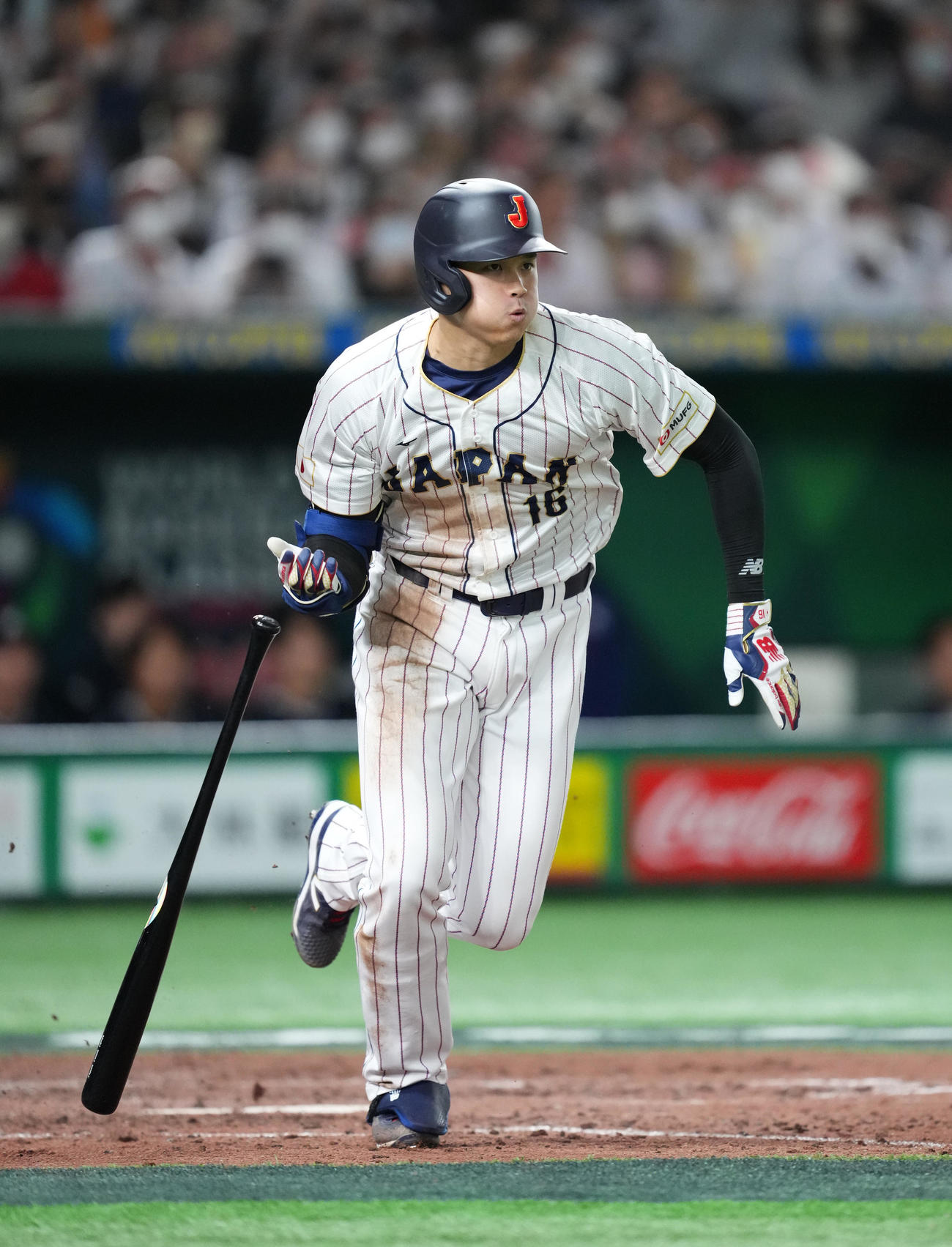 23年3月、WBCの韓国戦で二塁打を放つ大谷