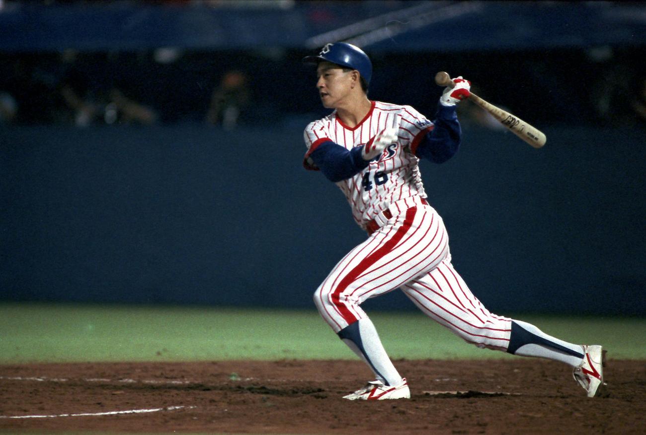 ヤクルト時代の栗山英樹氏（1988年7月撮影）