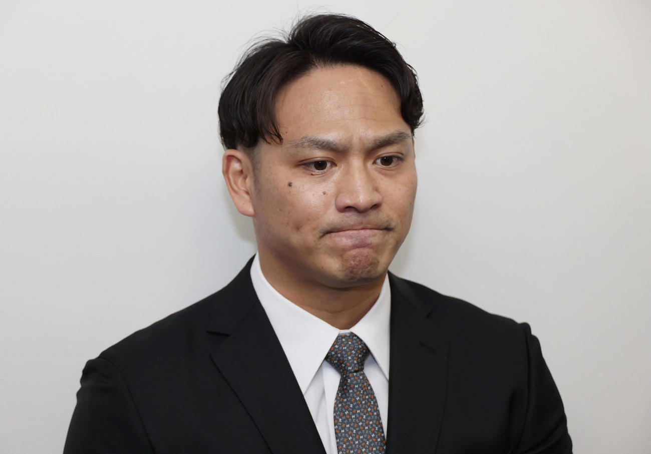引退を表明した広島田中（撮影・加藤孝規）