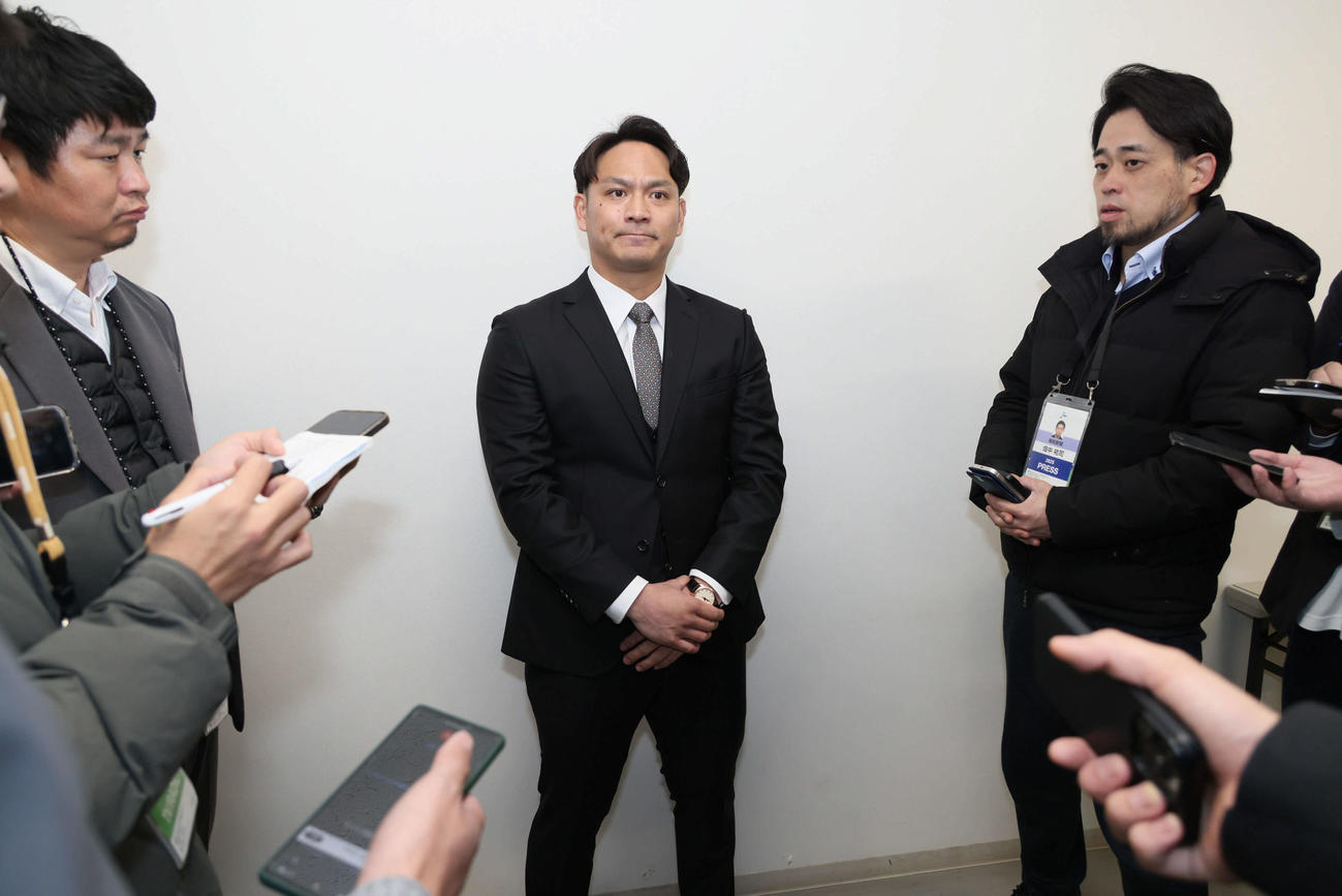 引退を表明した広島田中（撮影・加藤孝規）