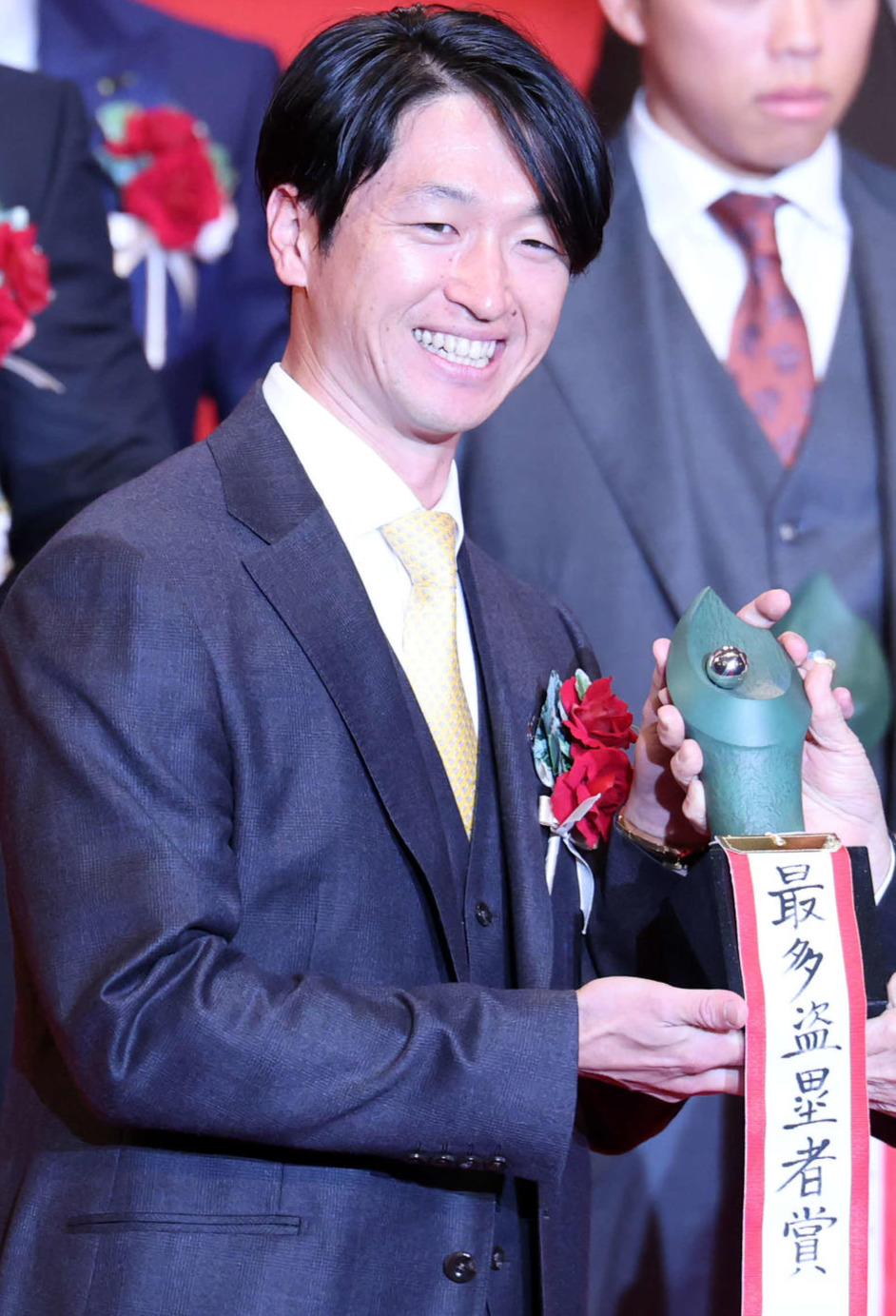 NPB AWARDS 2025　セ・リーグの最多盗塁者賞を受賞した阪神近本光司（2025年撮影）