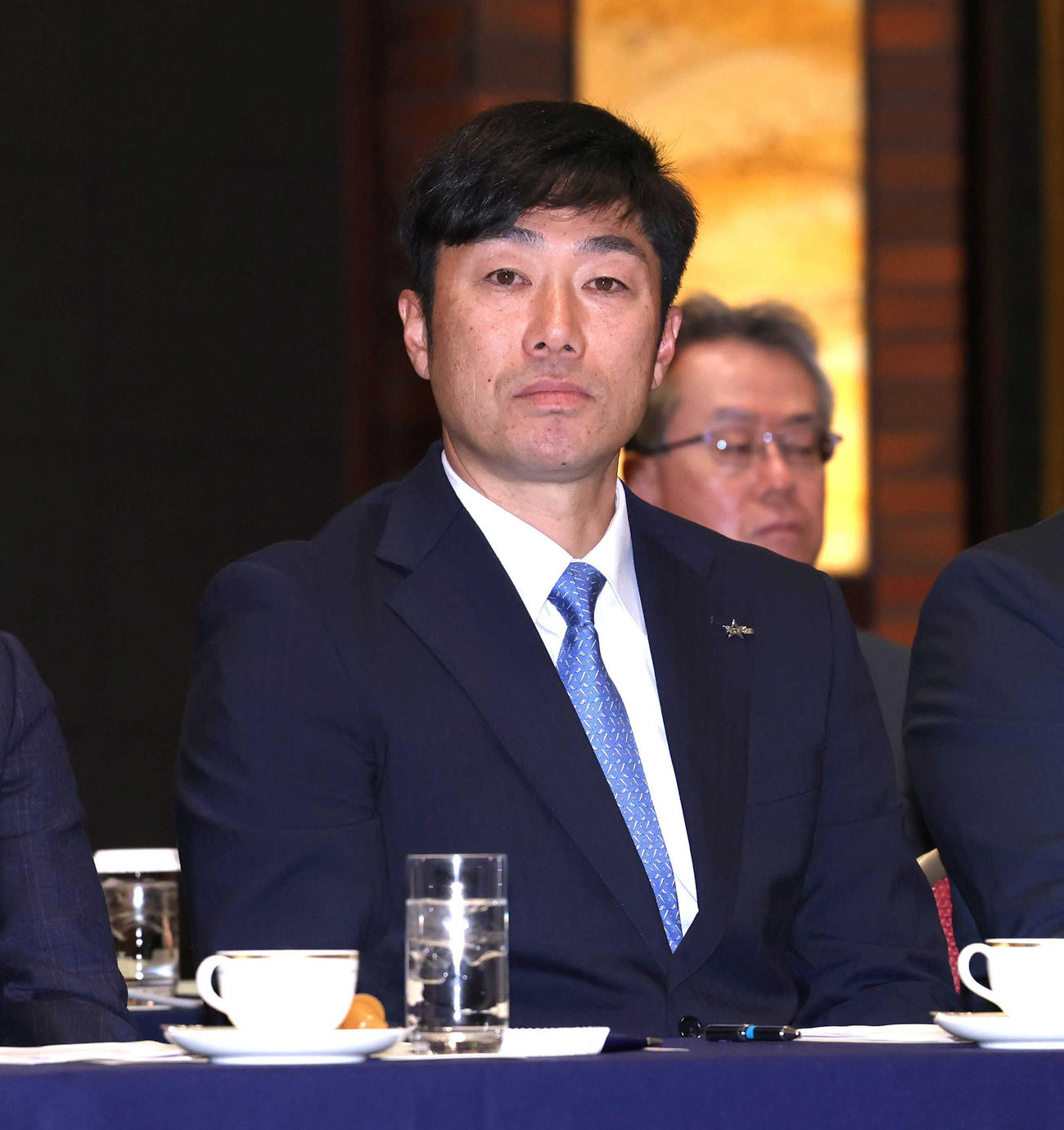 プロ野球12球団監督会議に出席したDeNA相川監督（代表撮影）