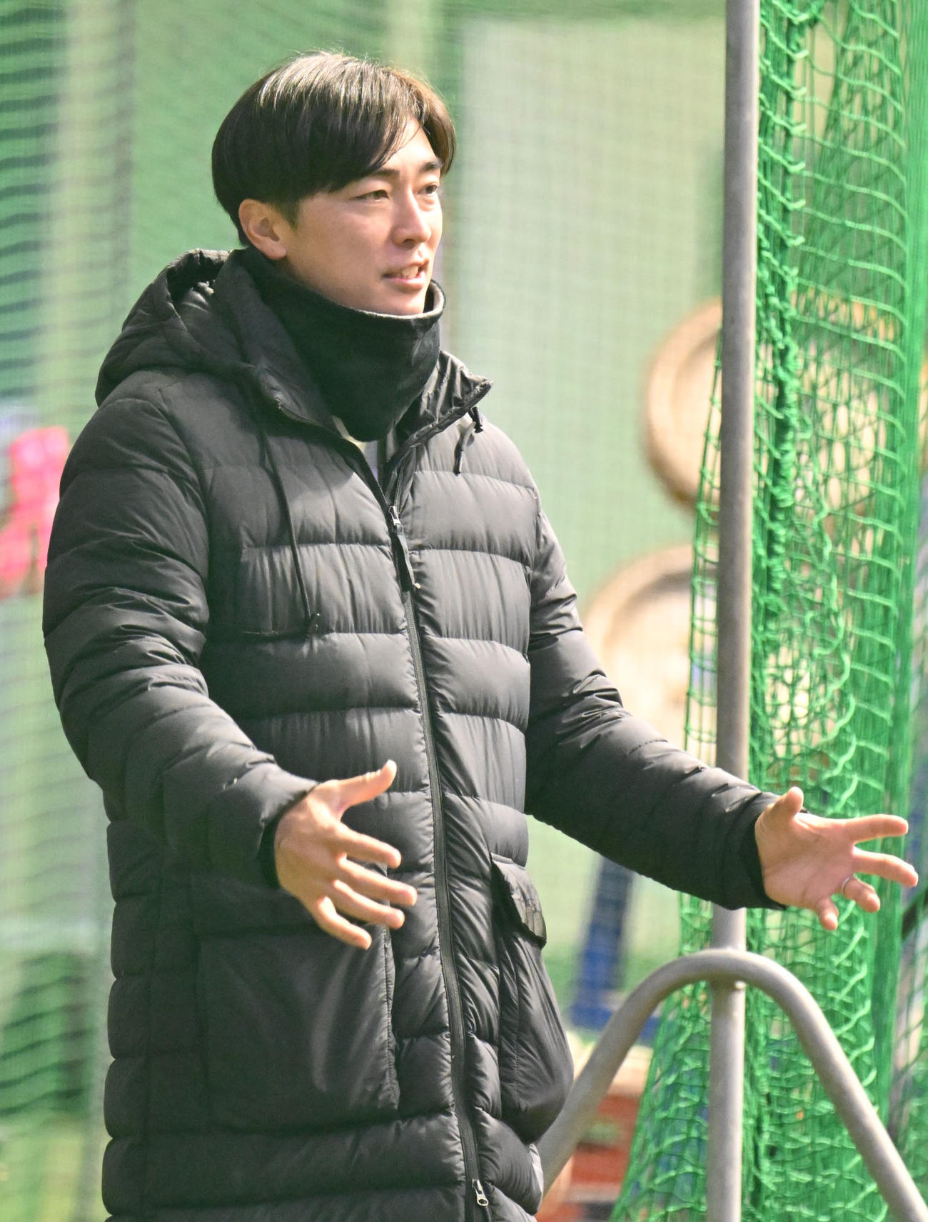 タマホームスタジアム筑後を訪れた和田（撮影・林敢治）