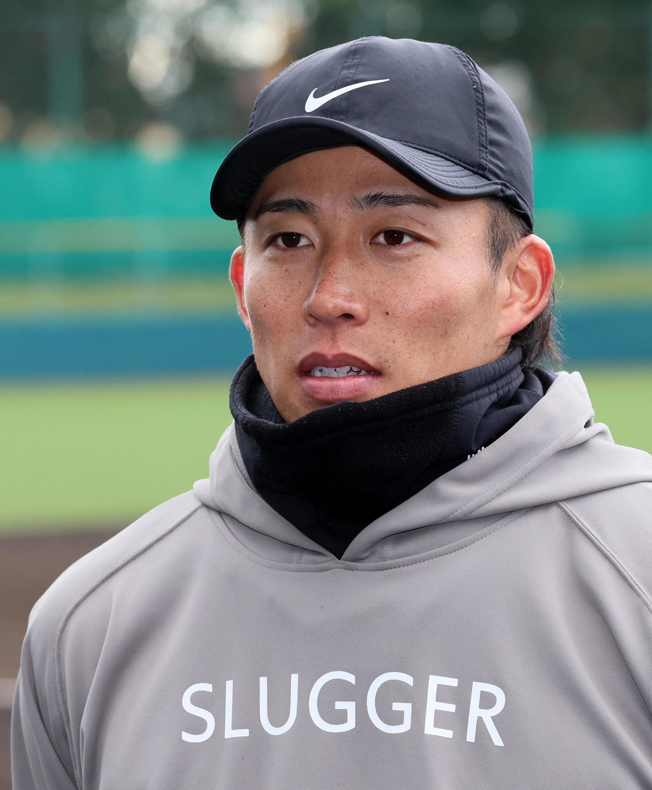 自主トレを公開したソフトバンク野村（撮影・加藤哉）