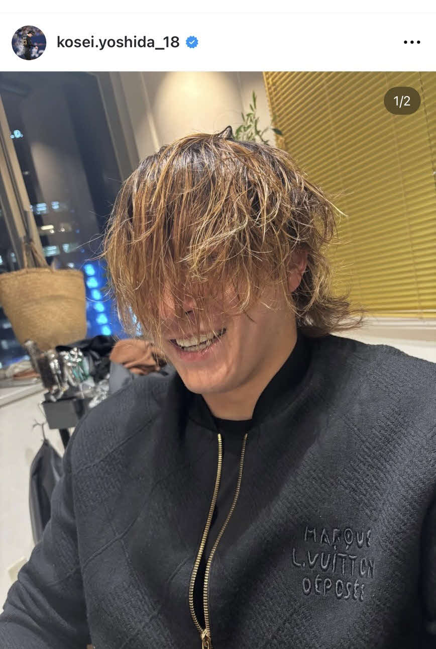 散髪に行く前の吉田輝星（吉田輝星のインスタグラムから）