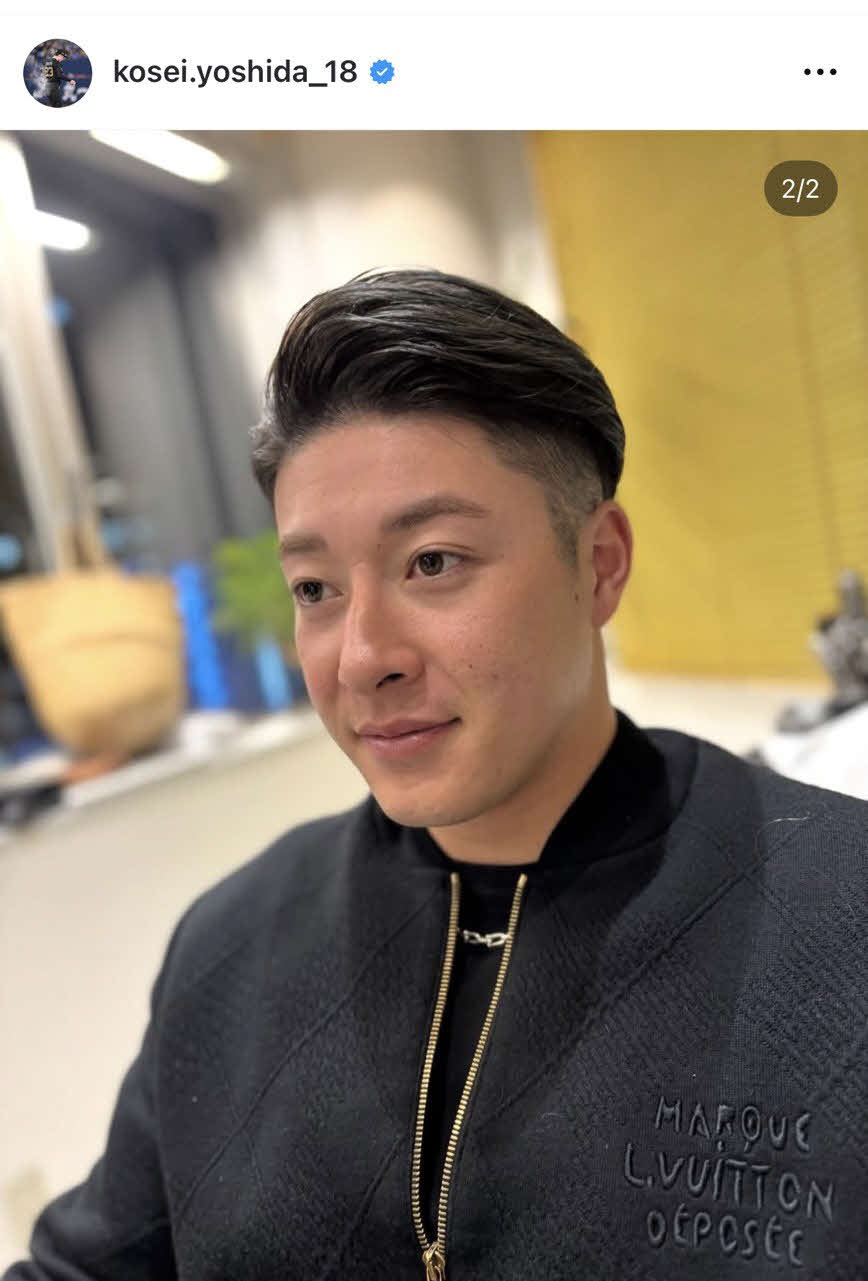 散髪後の吉田輝星（吉田輝星のインスタグラムから）