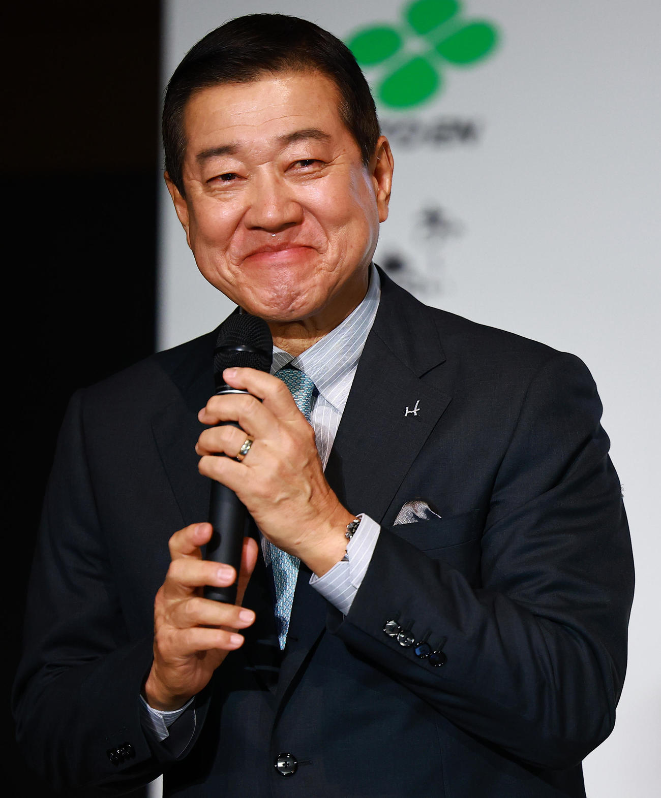 「お～いお茶×World Baseball Classic　新プロジェクト発表会」に登場した原氏（撮影・野上伸悟）
