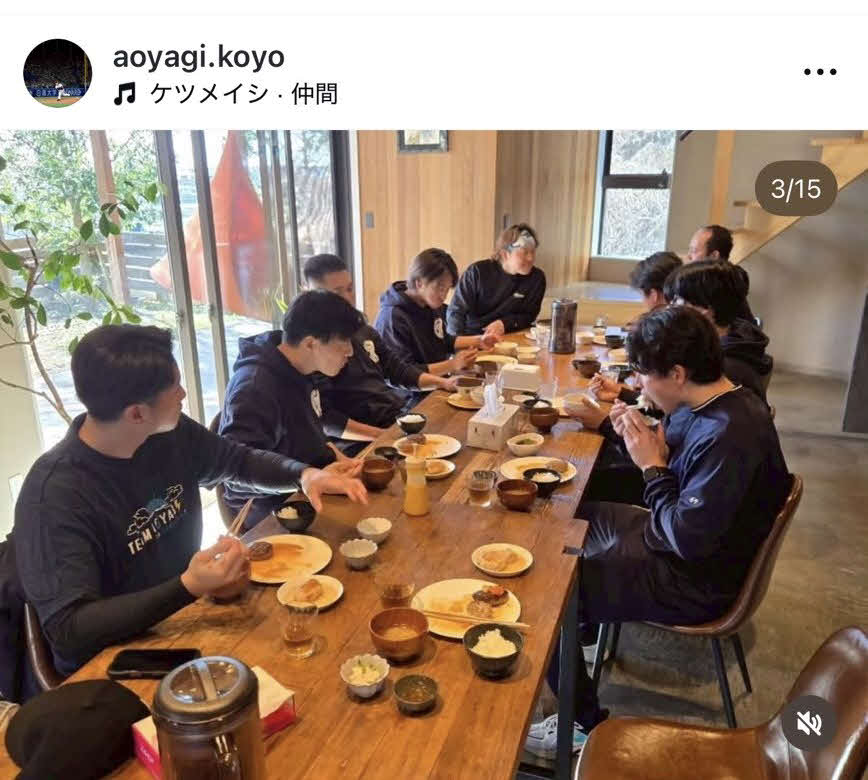 ヤクルト青柳のインスタグラムから