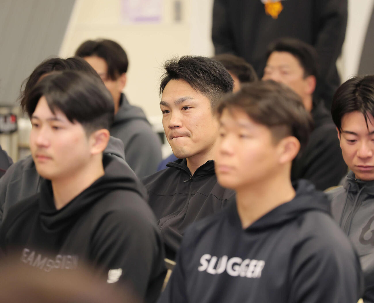 全体ミーティングに臨む巨人則本