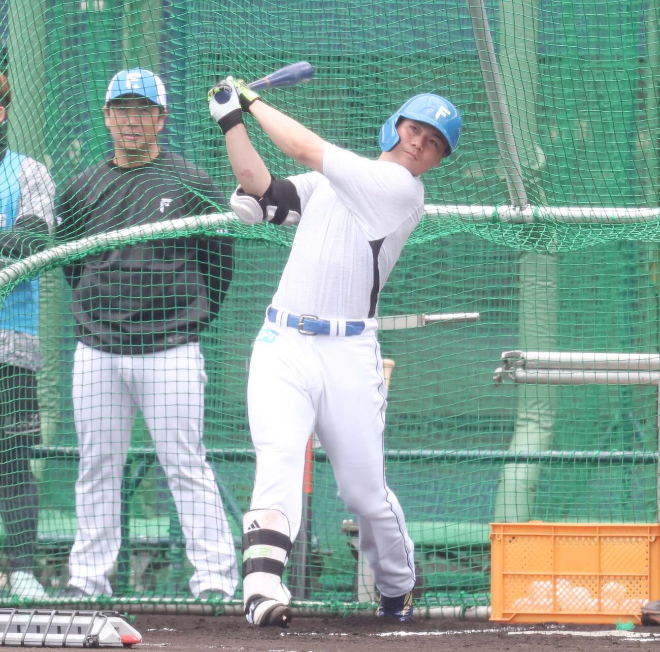 フリー打撃する日本ハム清宮幸（撮影・黒川智章）