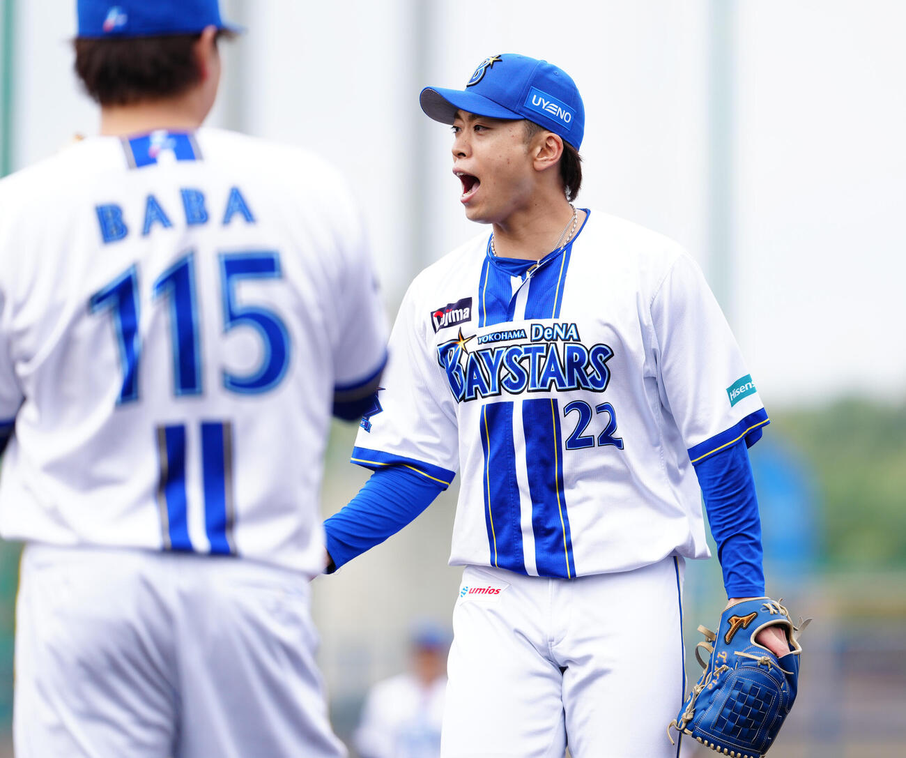 投手連携で声を出すDeNA入江（撮影・鈴木みどり）