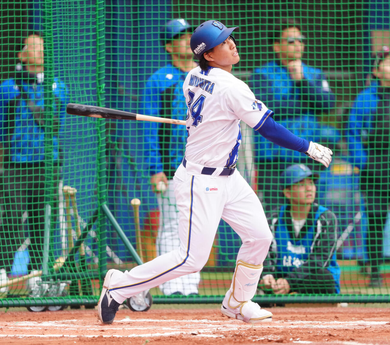 ライブBPに臨むDeNA宮下（撮影・鈴木みどり）