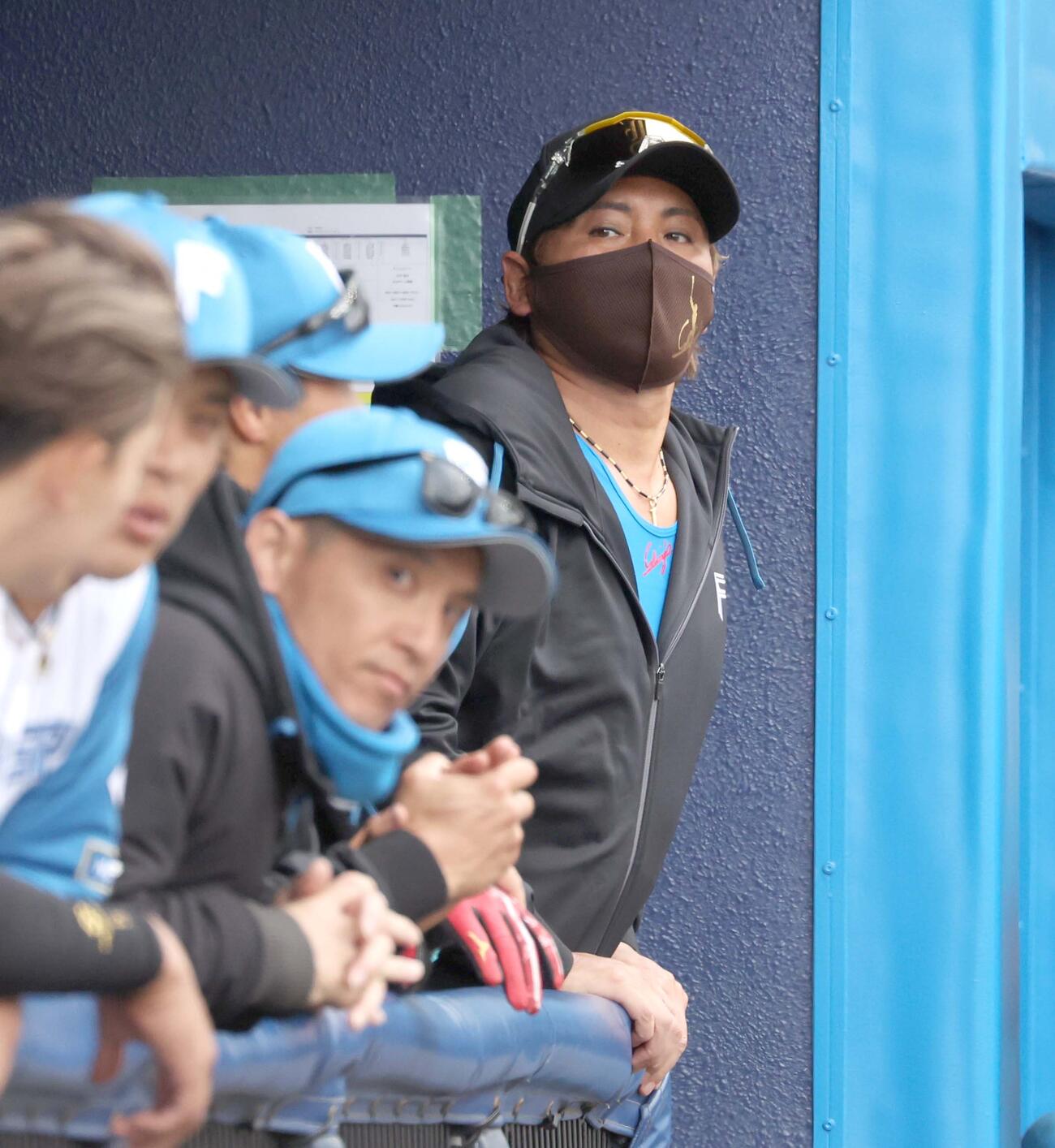 日本ハム対阪神　試合を見つめる新庄監督（撮影・黒川智章）