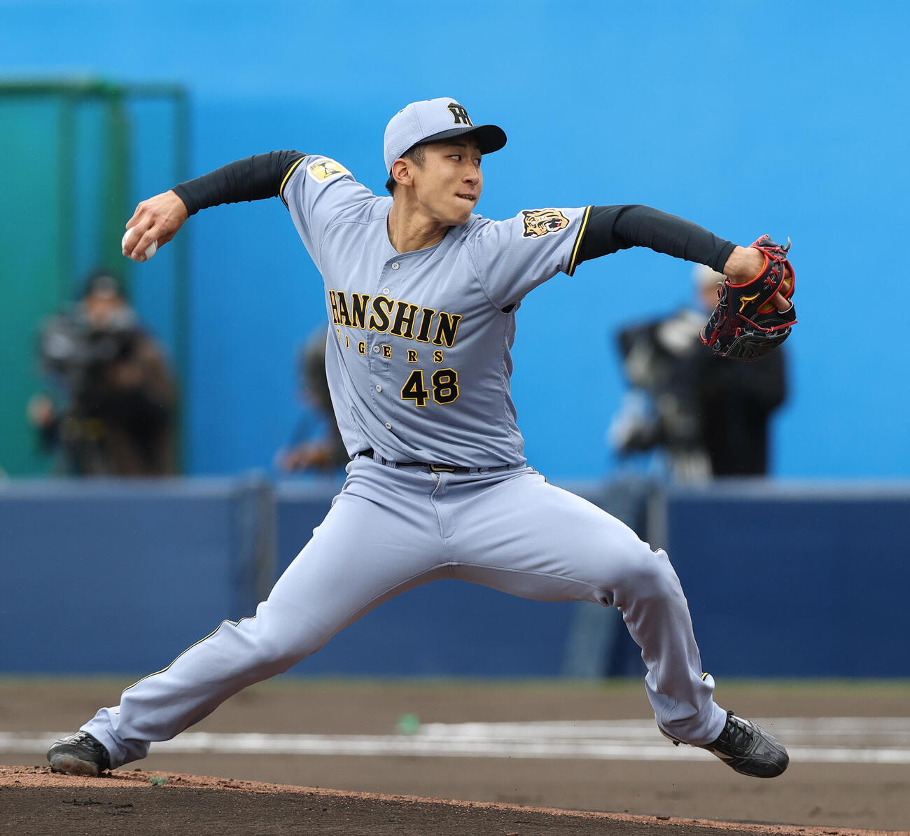練習試合・日本ハム対阪神　阪神先発の茨木（撮影・上山淳一）