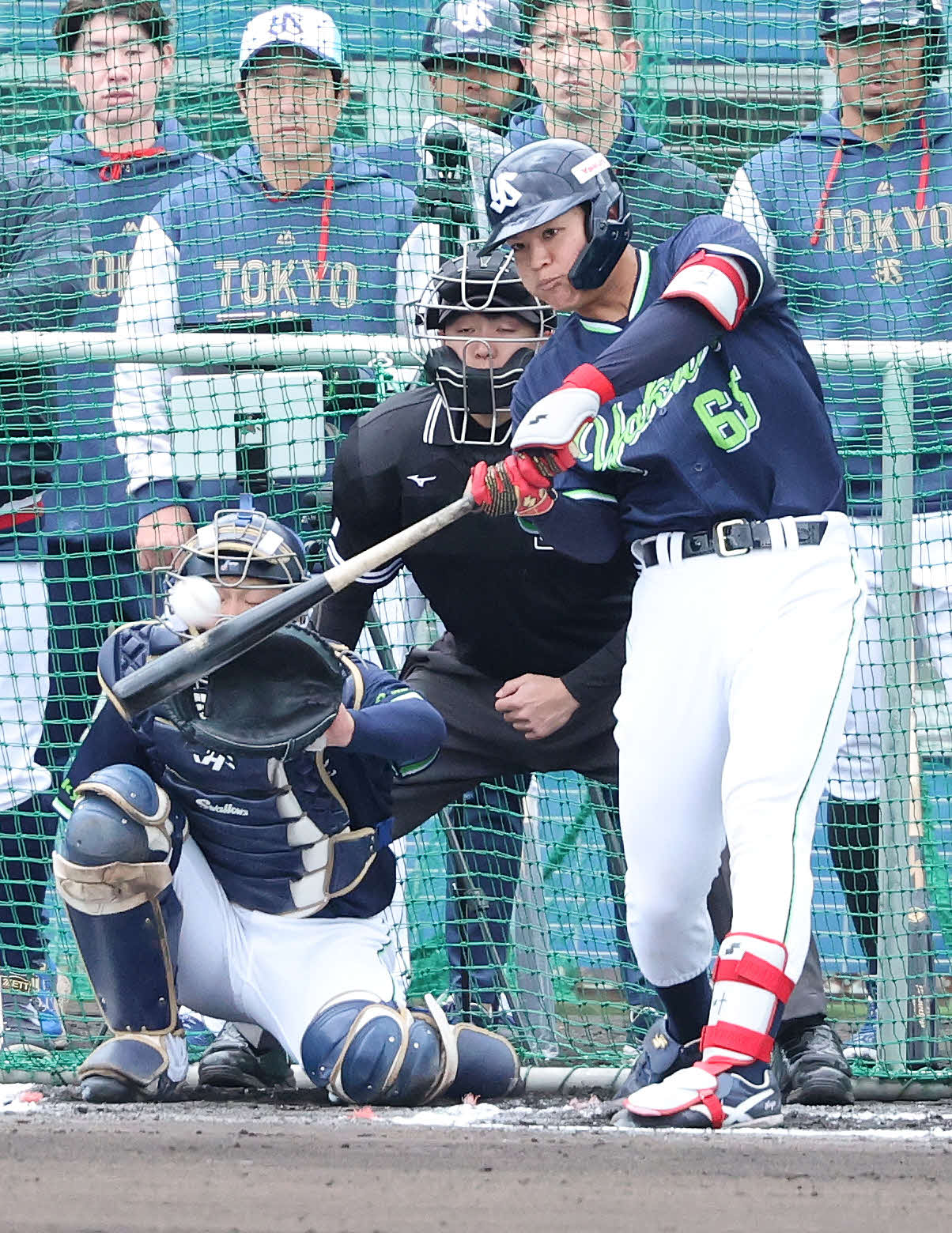 ライブBPに臨むヤクルト鈴木叶（撮影・鈴木正人）　