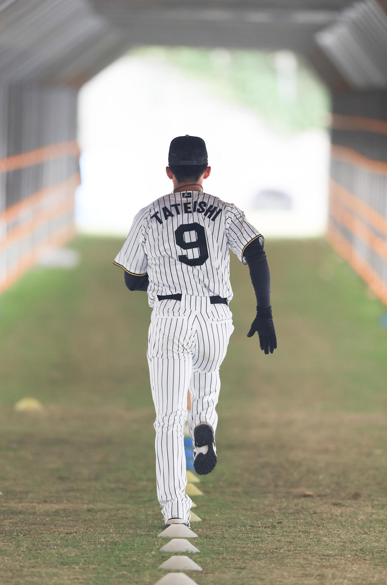 めんそー路でトレーニングする阪神立石（撮影・上山淳一）