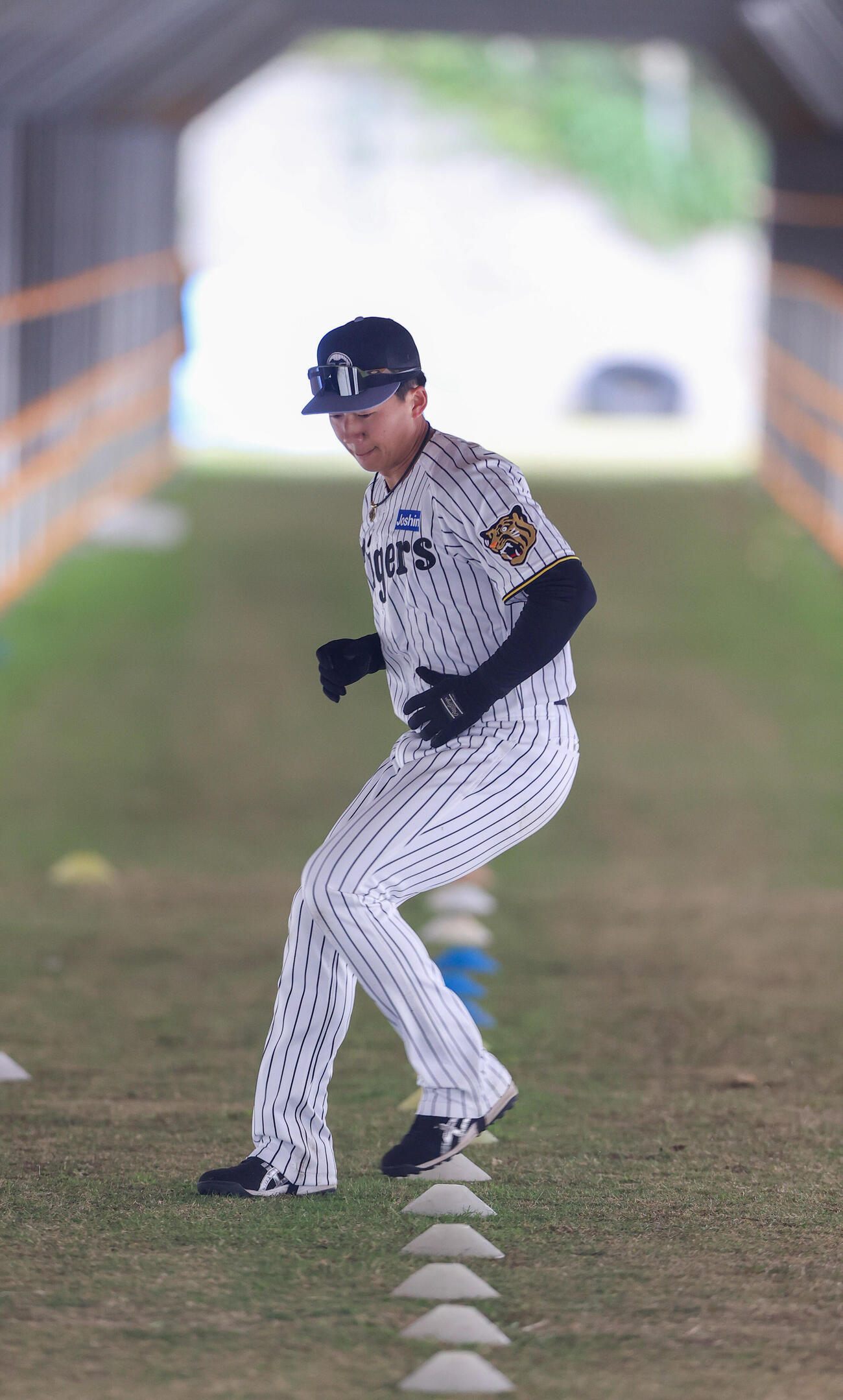 めんそー路でトレーニングする阪神立石（撮影・上山淳一）