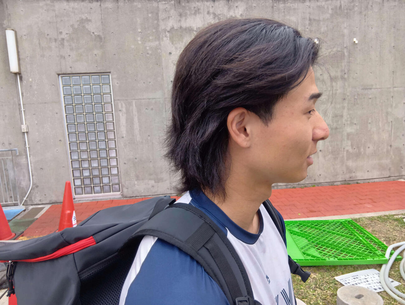 大ファンのB'z稲葉浩志を意識した髪型のヤクルト新人・増居（撮影・沢田啓太郎）