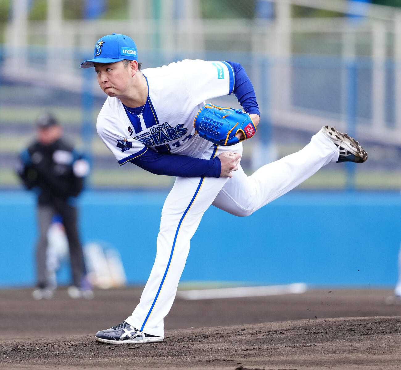 青白戦で先発し力投するDeNA竹田（撮影・鈴木みどり）