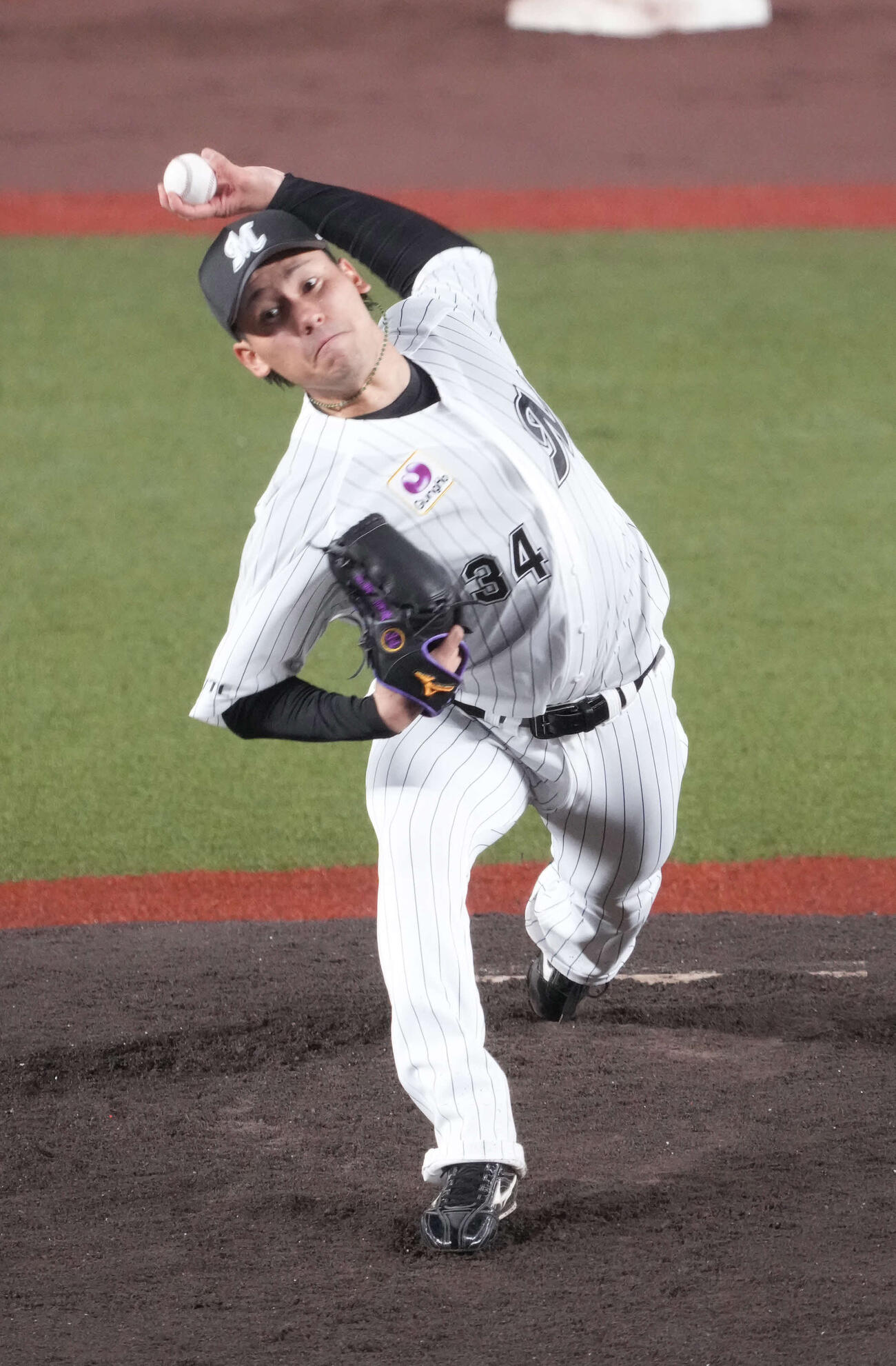 ロッテ高野脩汰（24年4月24日撮影）