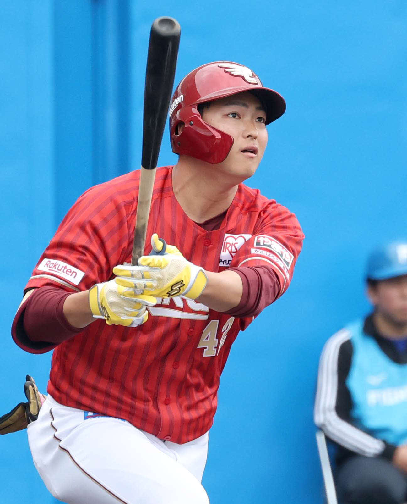 日本ハム対楽天　7回表楽天無死、右前打を放つ阪上（撮影・黒川智章）