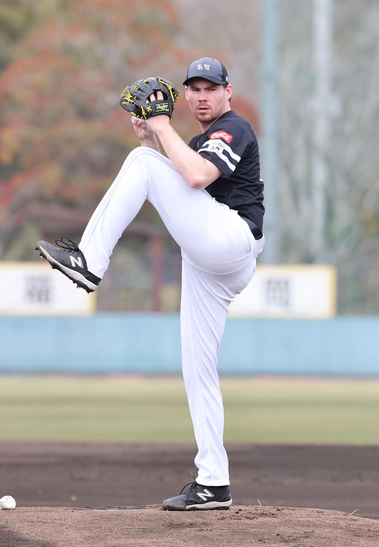 ライブBPに登板したスチュワート（撮影・梅根麻紀）