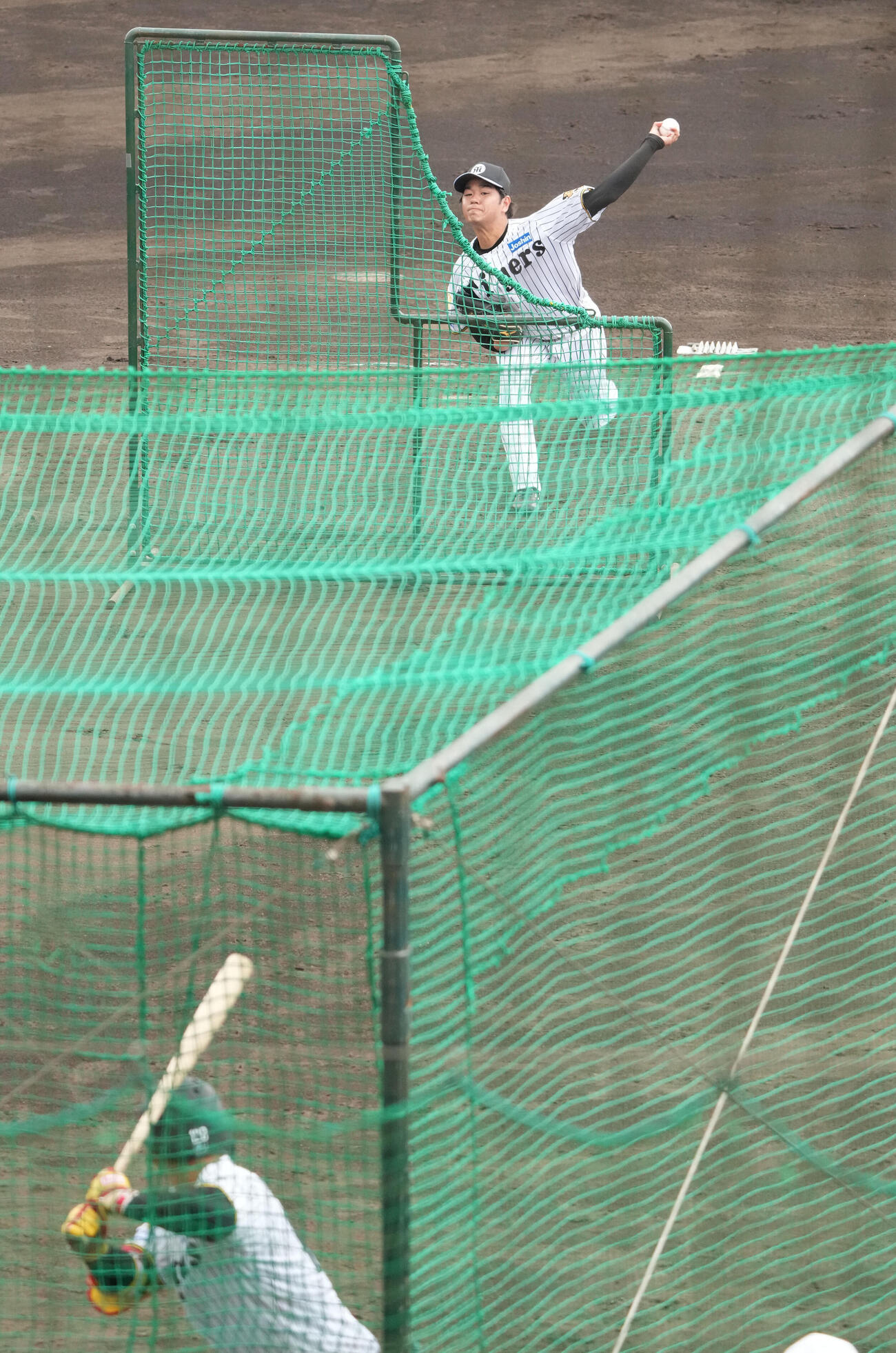 ライブBPに登板する高橋（撮影・森本幸一）
