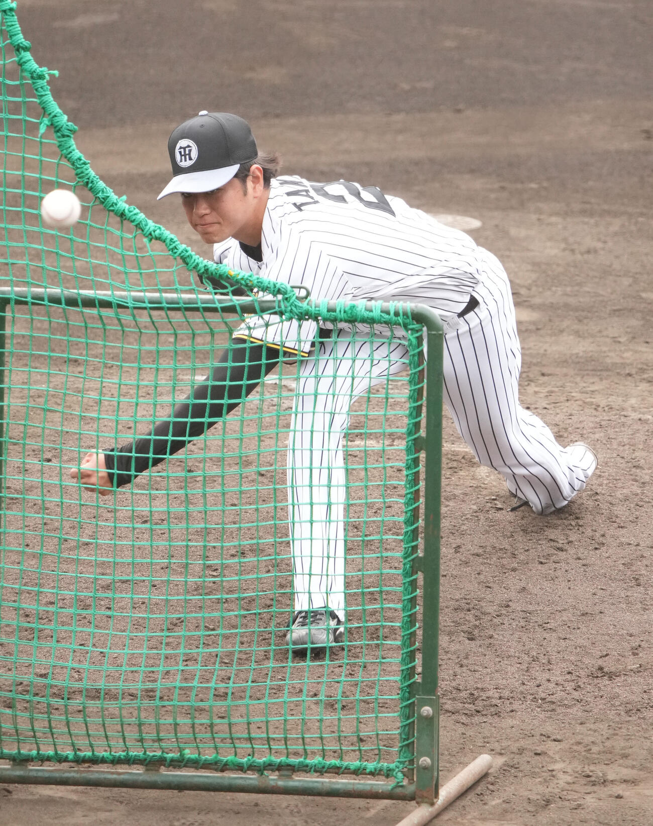 ライブBPに登板する高橋（撮影・森本幸一）