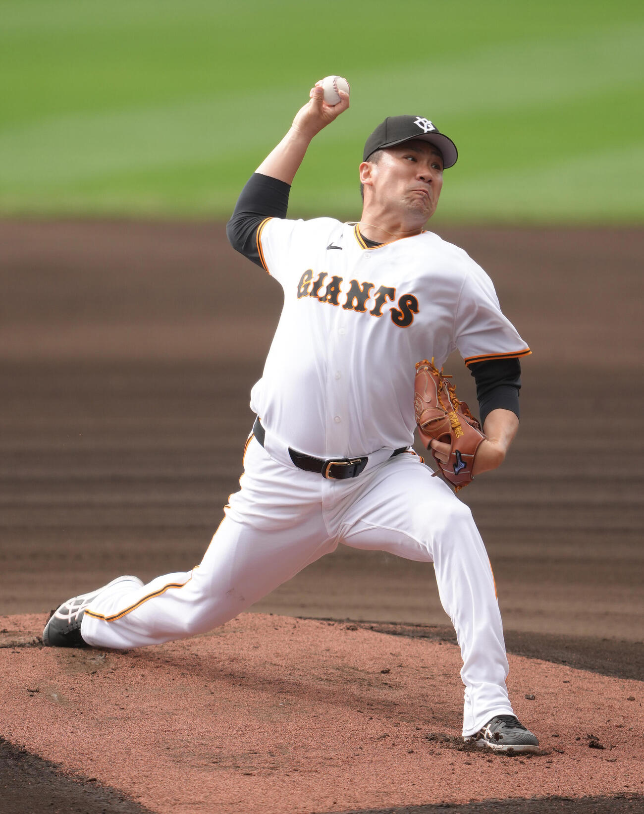 ライブBPに登板した巨人田中将（撮影・足立雅史）