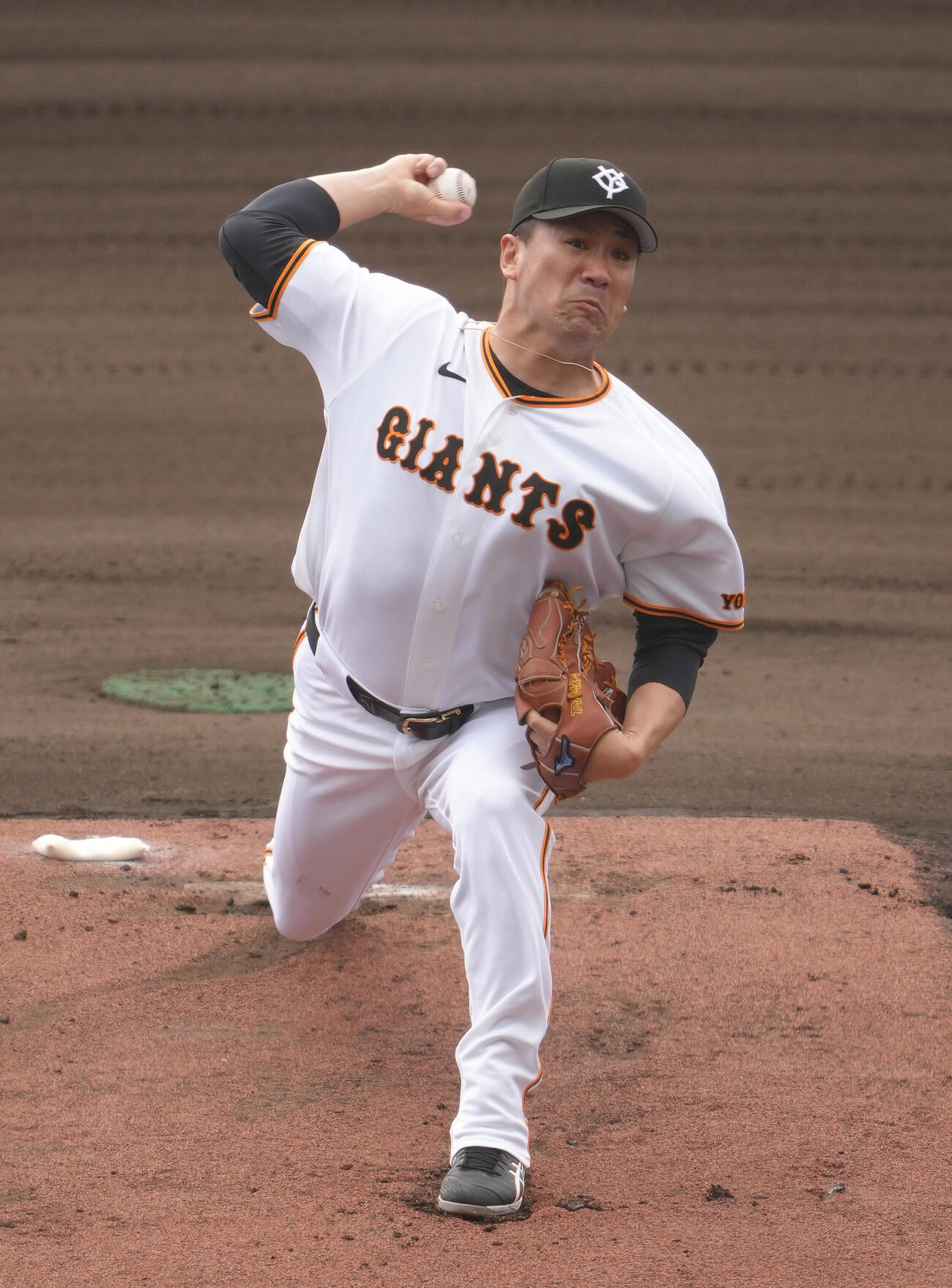 ライブBPに登板した巨人田中将（撮影・足立雅史）