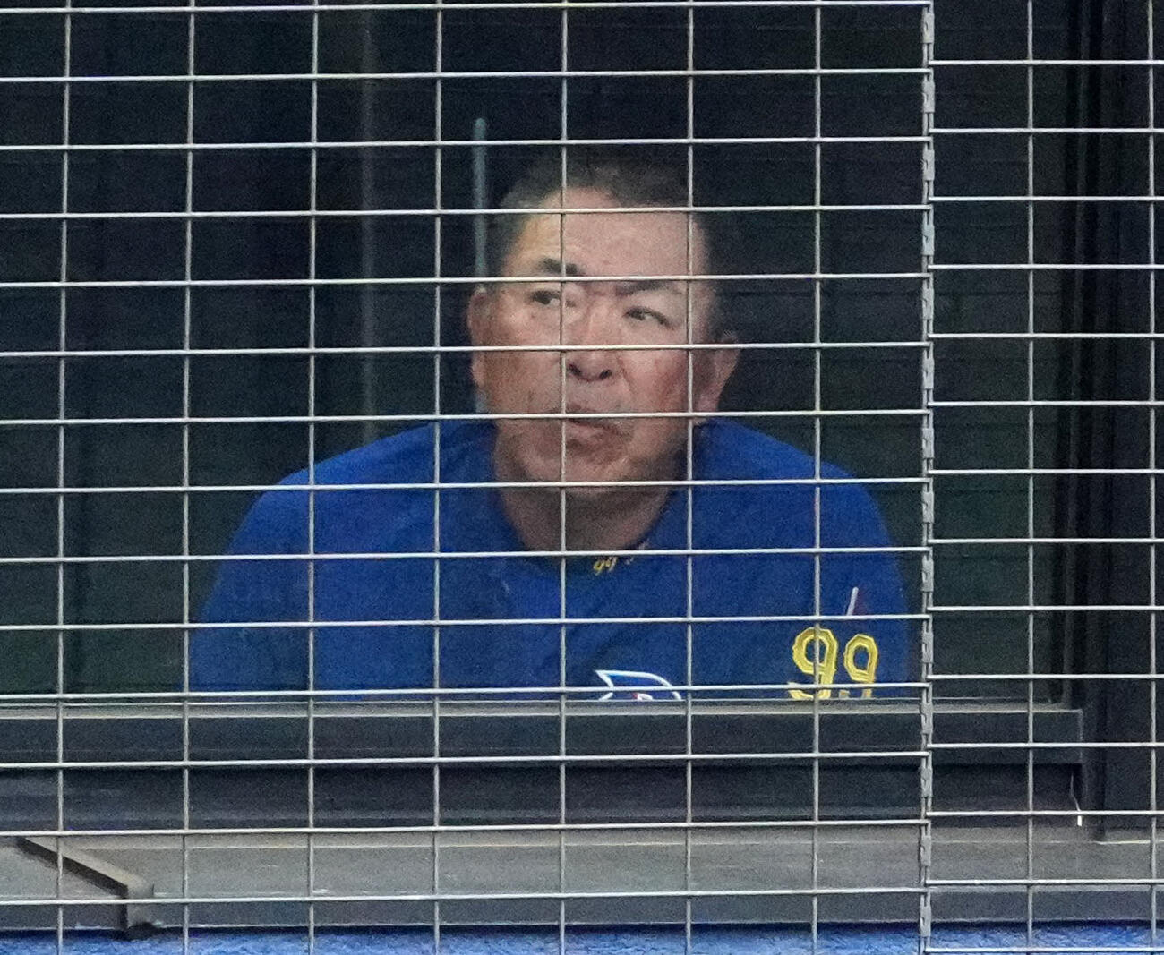 日本ハム対中日　試合を見つめる中日井上監督（撮影・江口和貴）