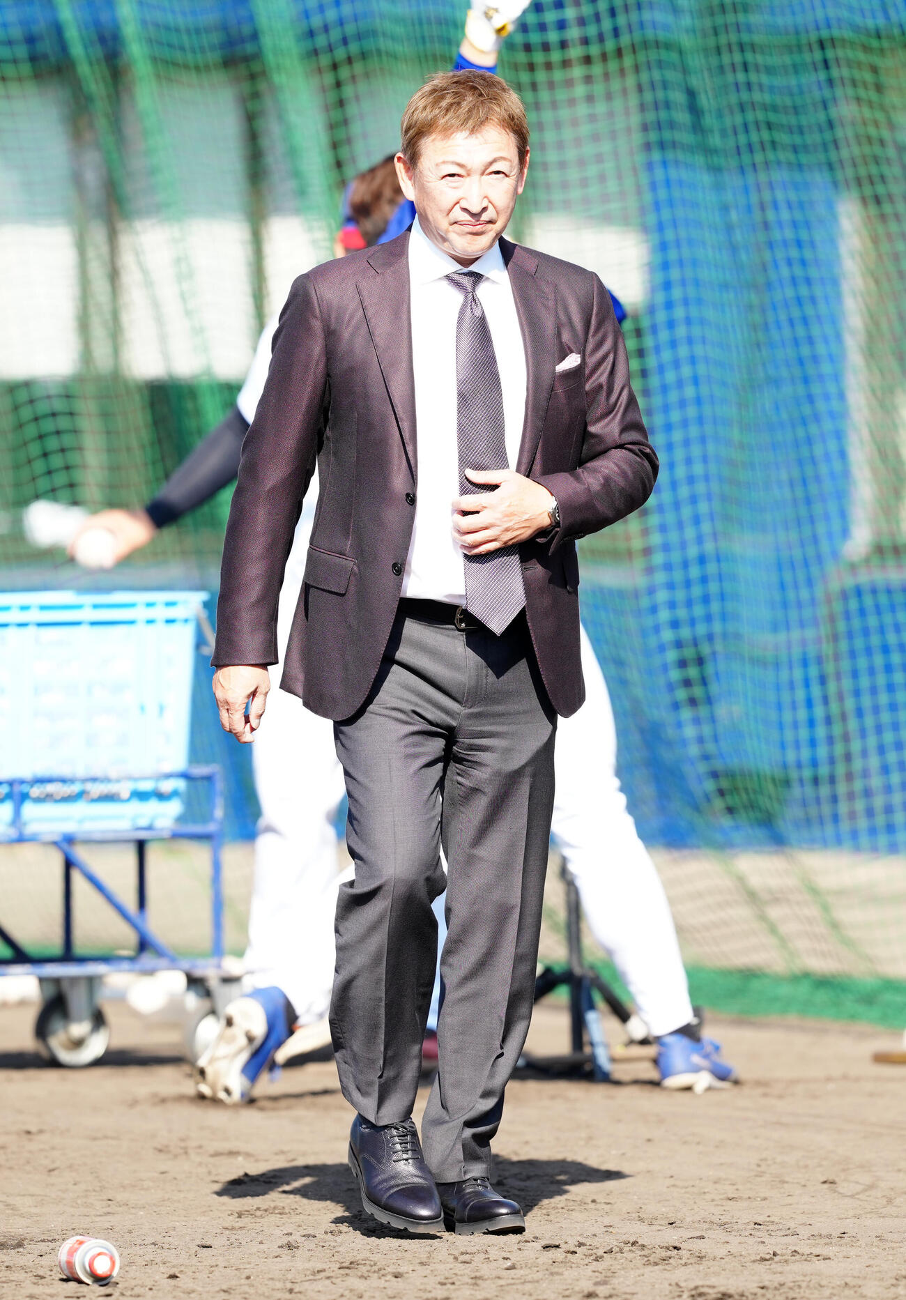 練習試合、中日－日本ハム戦に訪れた立浪氏（撮影・江口和貴）