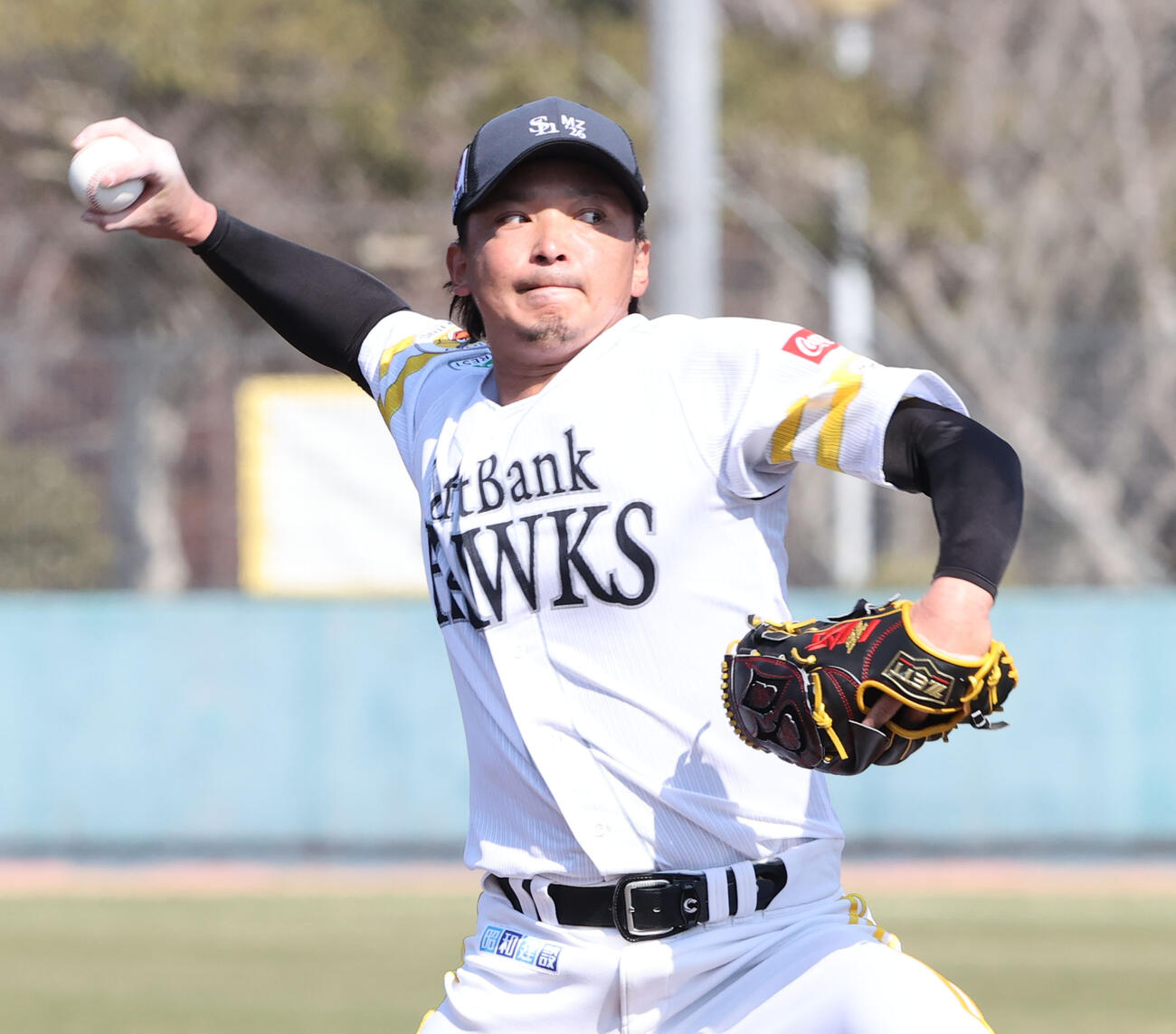 ライブBPに登板した東浜（撮影・梅根麻紀）