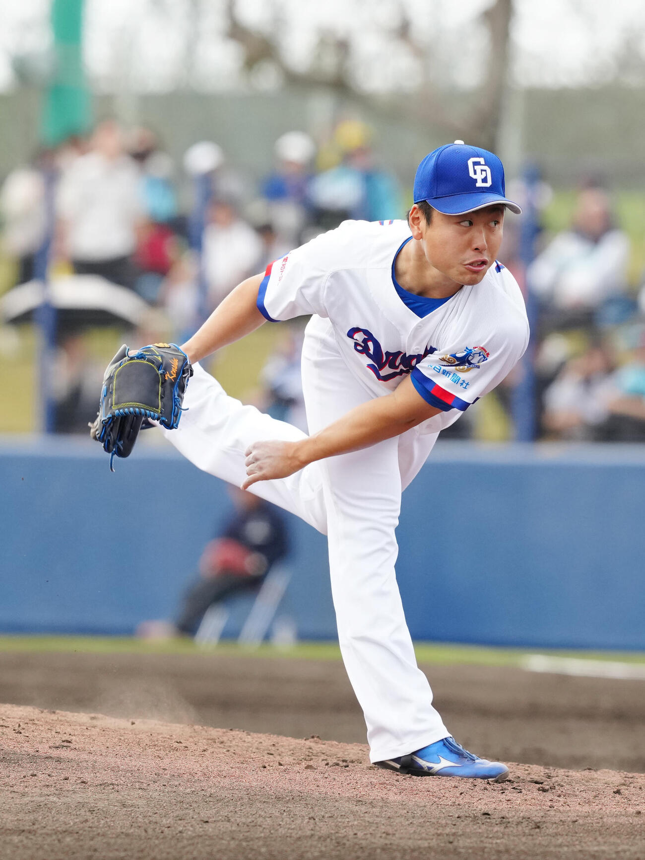 練習試合　中日対日本ハム　中日3番手の牧野憲伸（撮影・江口和貴）