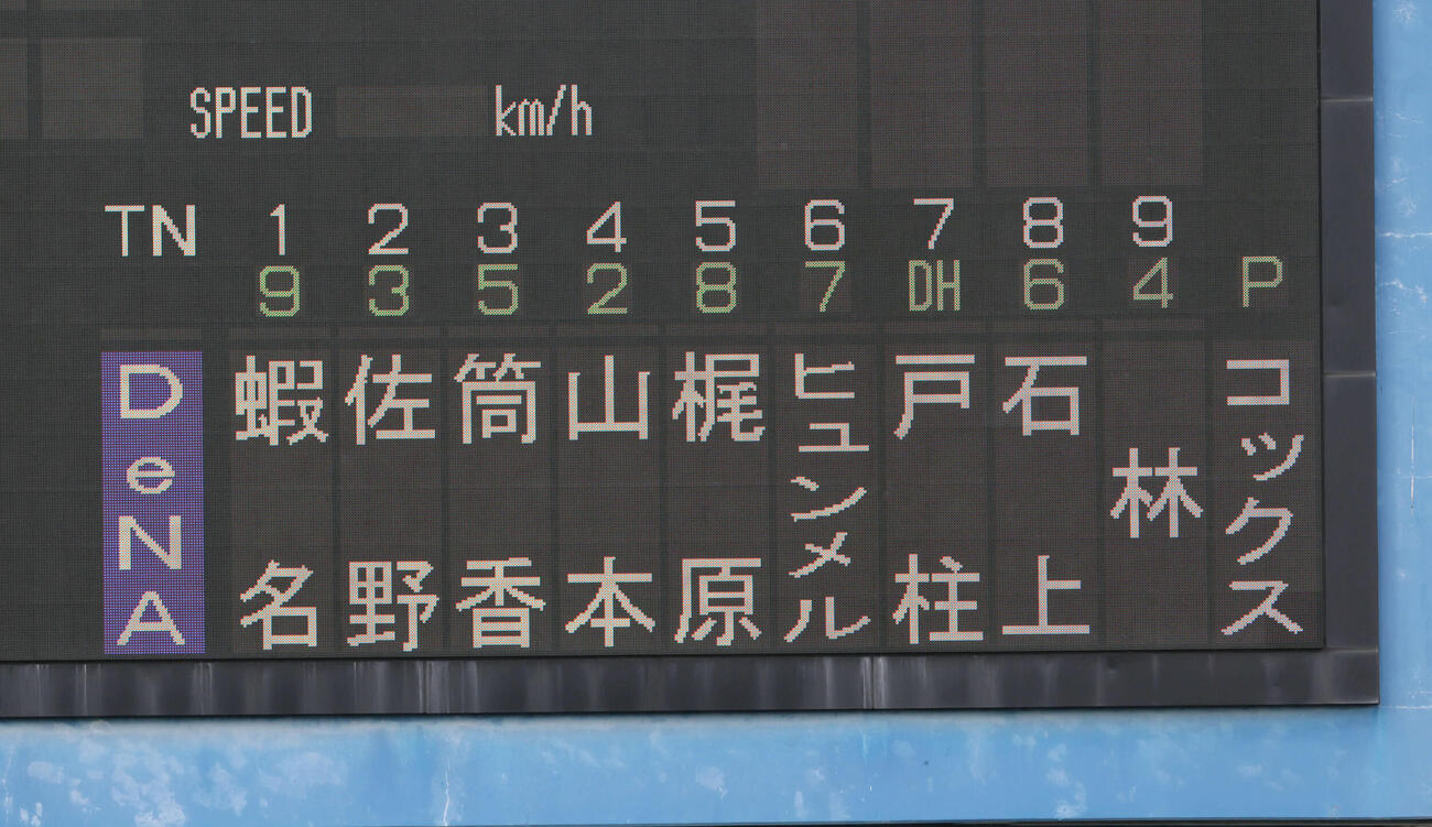 DeNA対広島　DeNAスタメン　（撮影・加藤孝規）