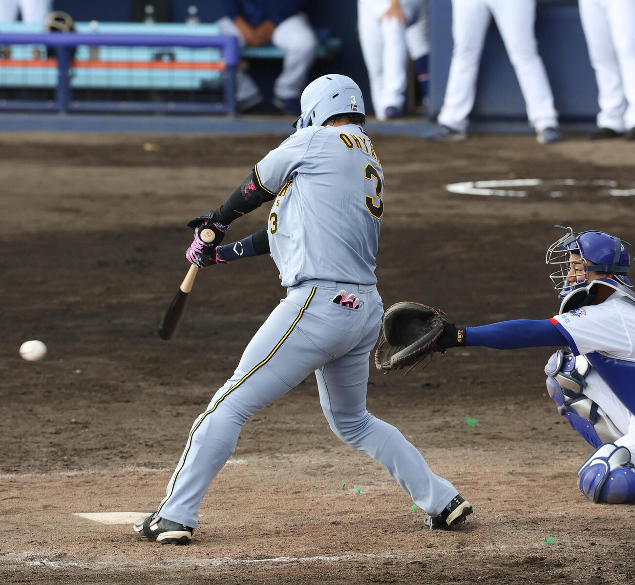 オープン戦　中日対阪神　4回表阪神1死、大山は右前打を放つ（撮影・上山淳一）