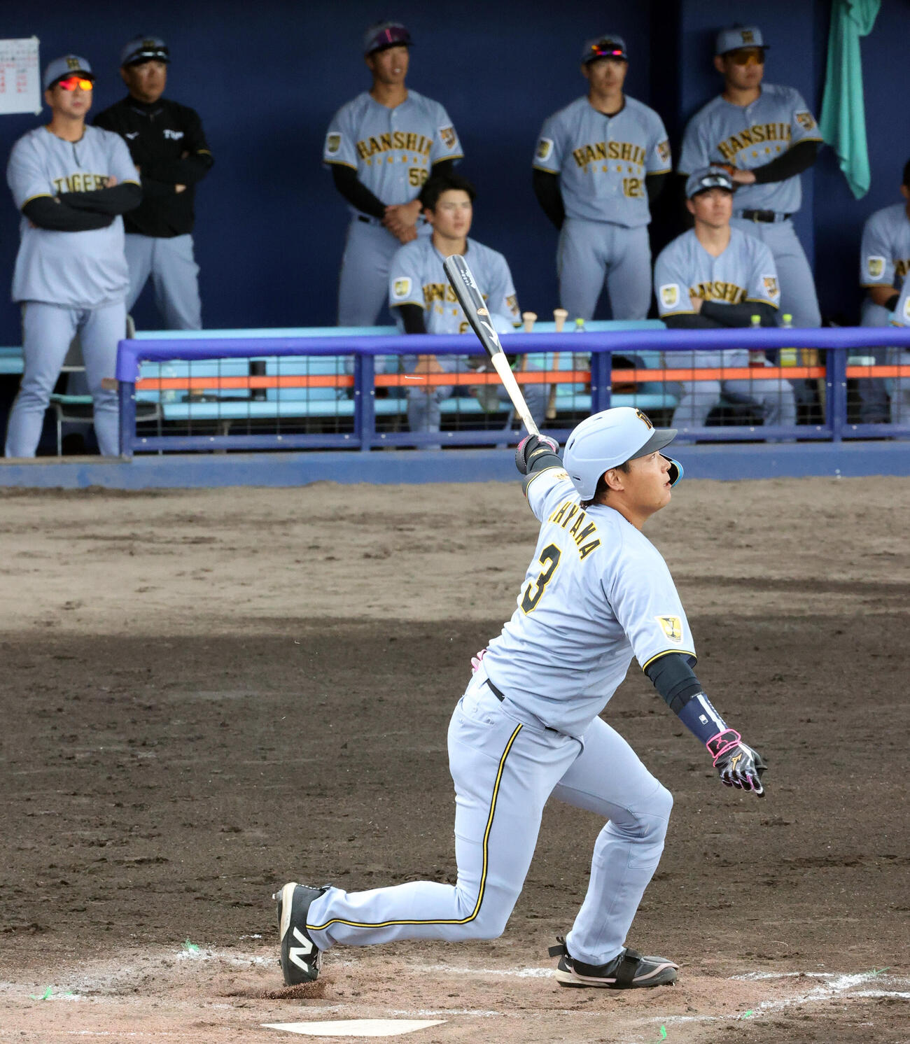 オープン戦　中日対阪神　2回表阪神無死、大山は左前打を放つ（撮影・上山淳一）