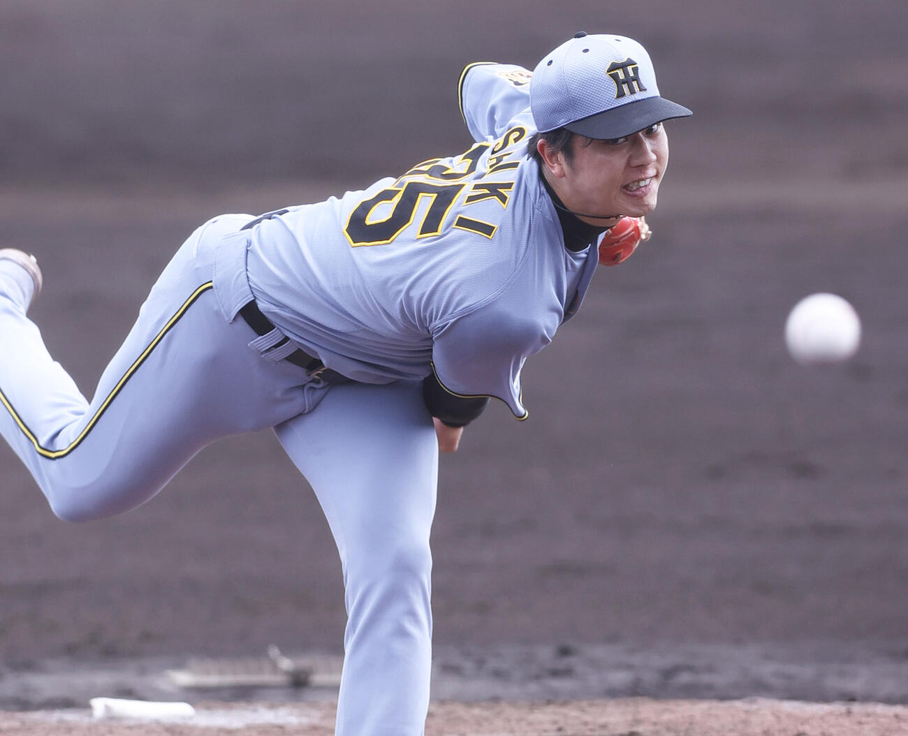 オープン戦　中日対阪神　3回裏に登板する阪神才木（撮影・上山淳一）
