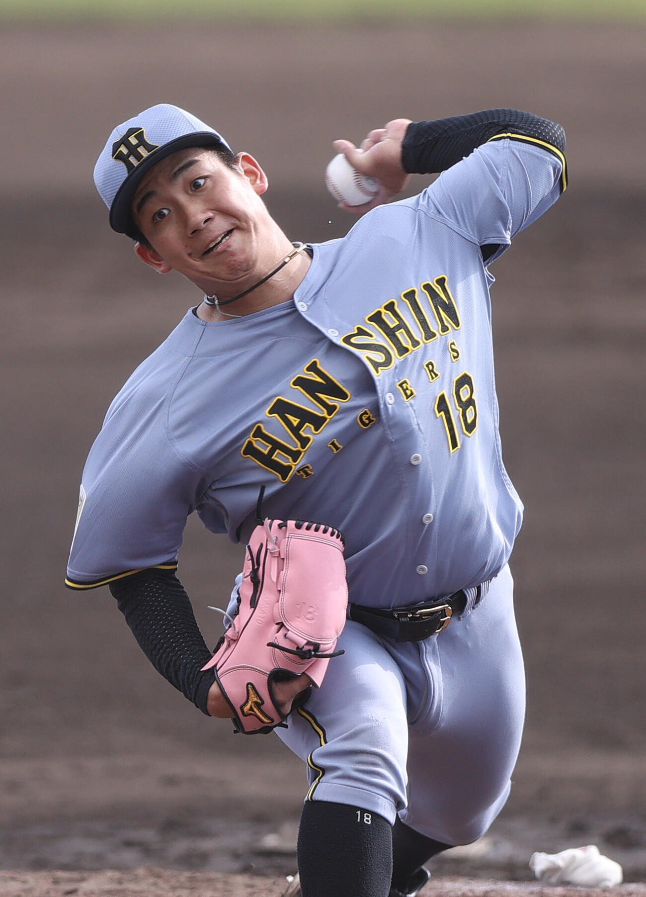 オープン戦　中日対阪神　7回裏に登板する阪神伊原（撮影・上山淳一）