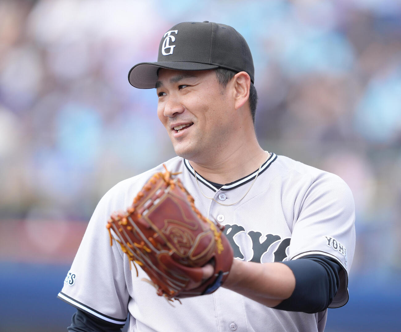 中日対巨人　2イニング無安打の好投を見せた巨人田中将（撮影・足立雅史）